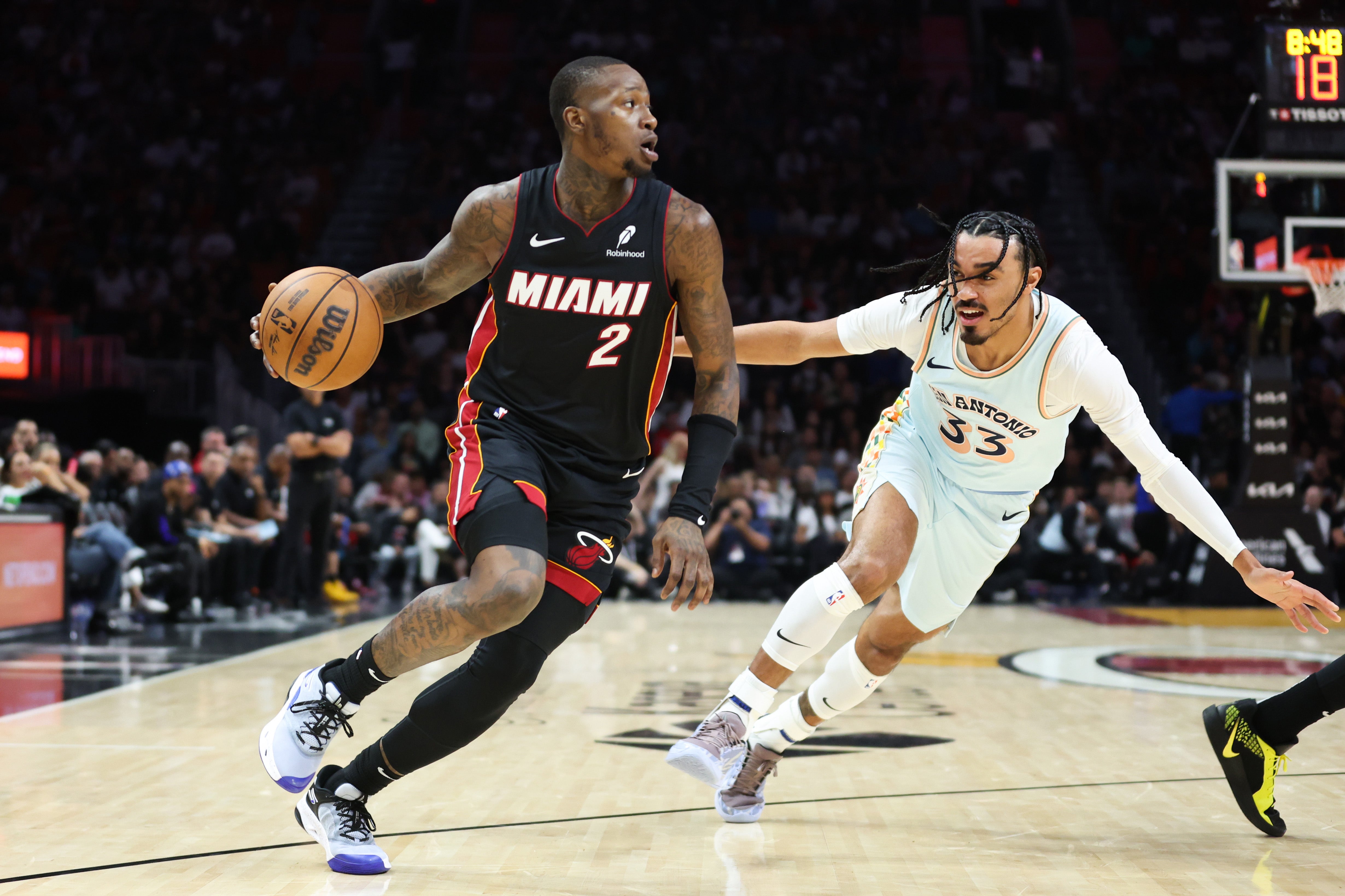 Jimmy Butler in action against Spurs on 19 January