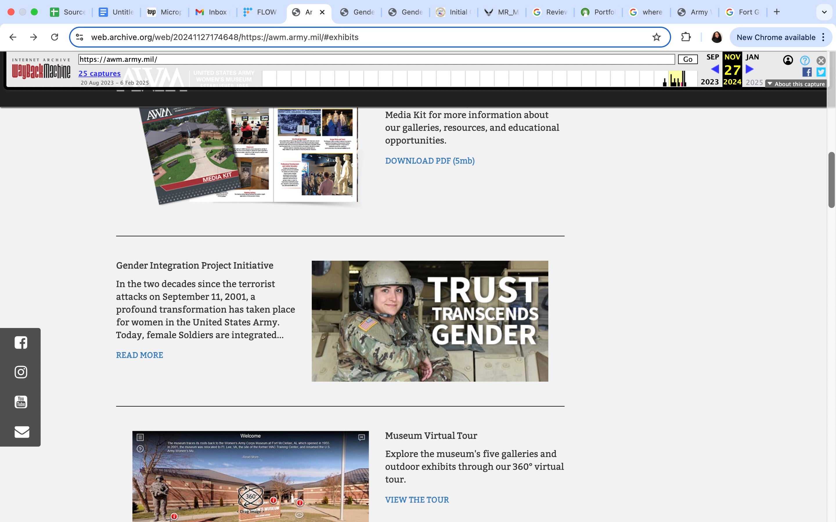 An image of the US Army Women's Museum before it was taken down Monday