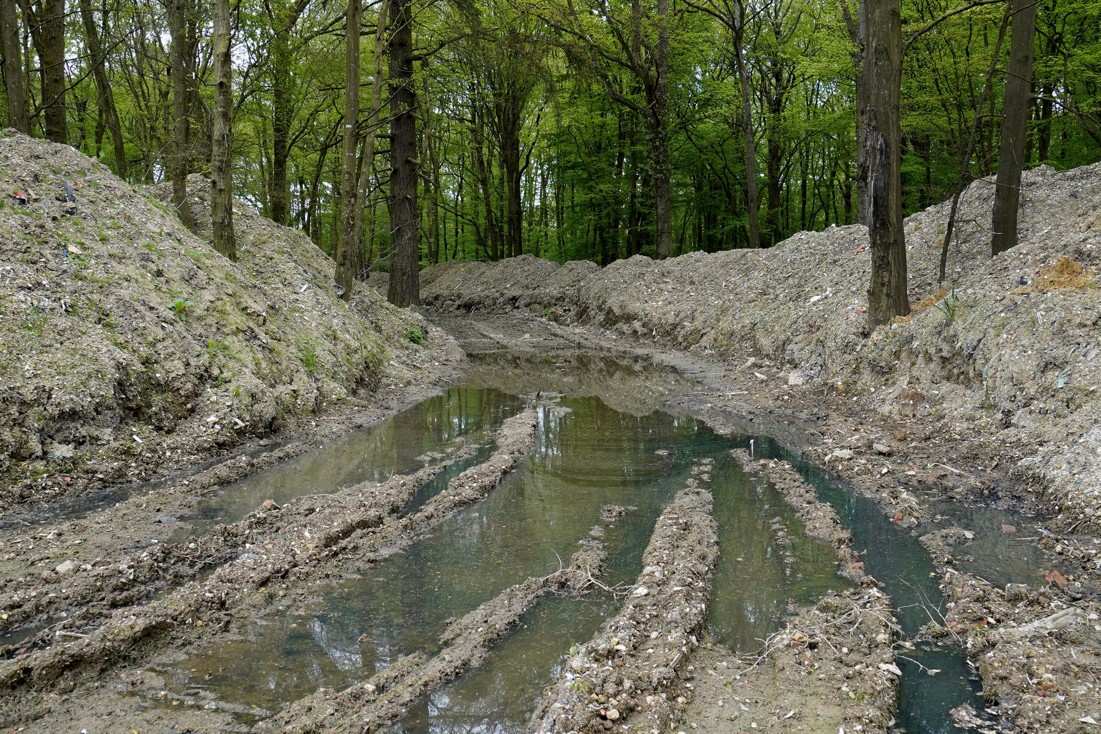 Thousands of tonnes of illegal waste dumped within Hoad’s Wood in Ashford, Kent (Gareth Fuller/PA)