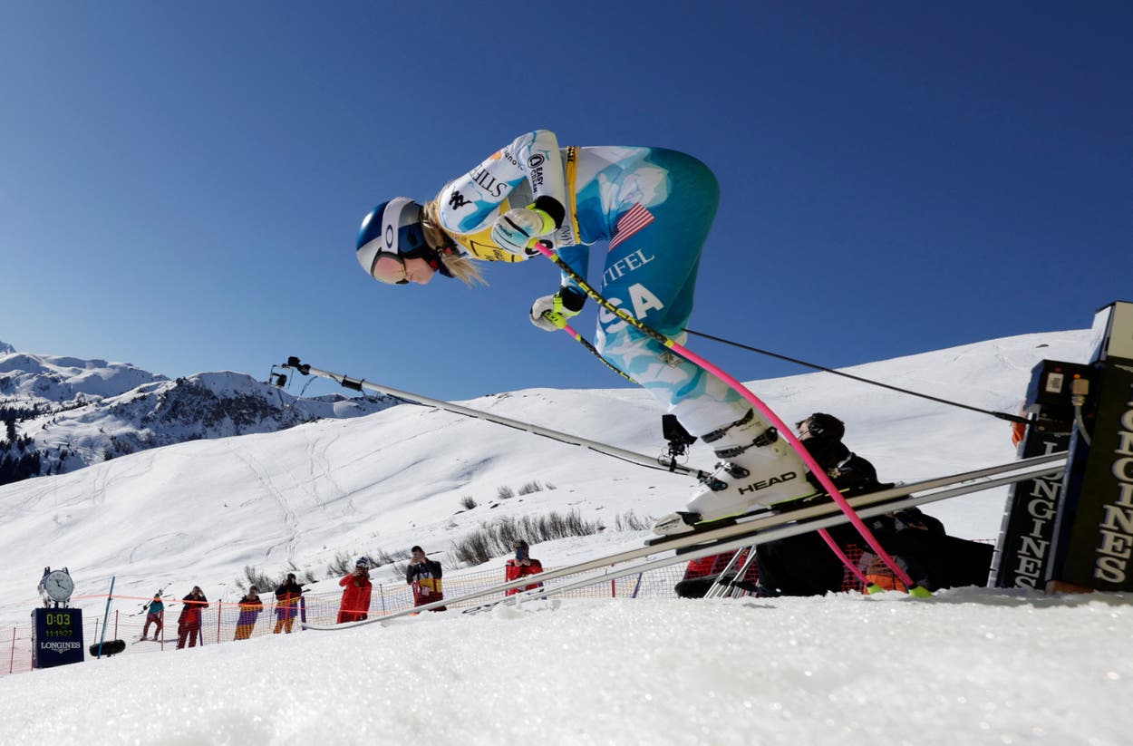 Lindsey Vonn in action at the FIS Alpine World Ski Championships in Saalbach, Austria (REUTERS)
