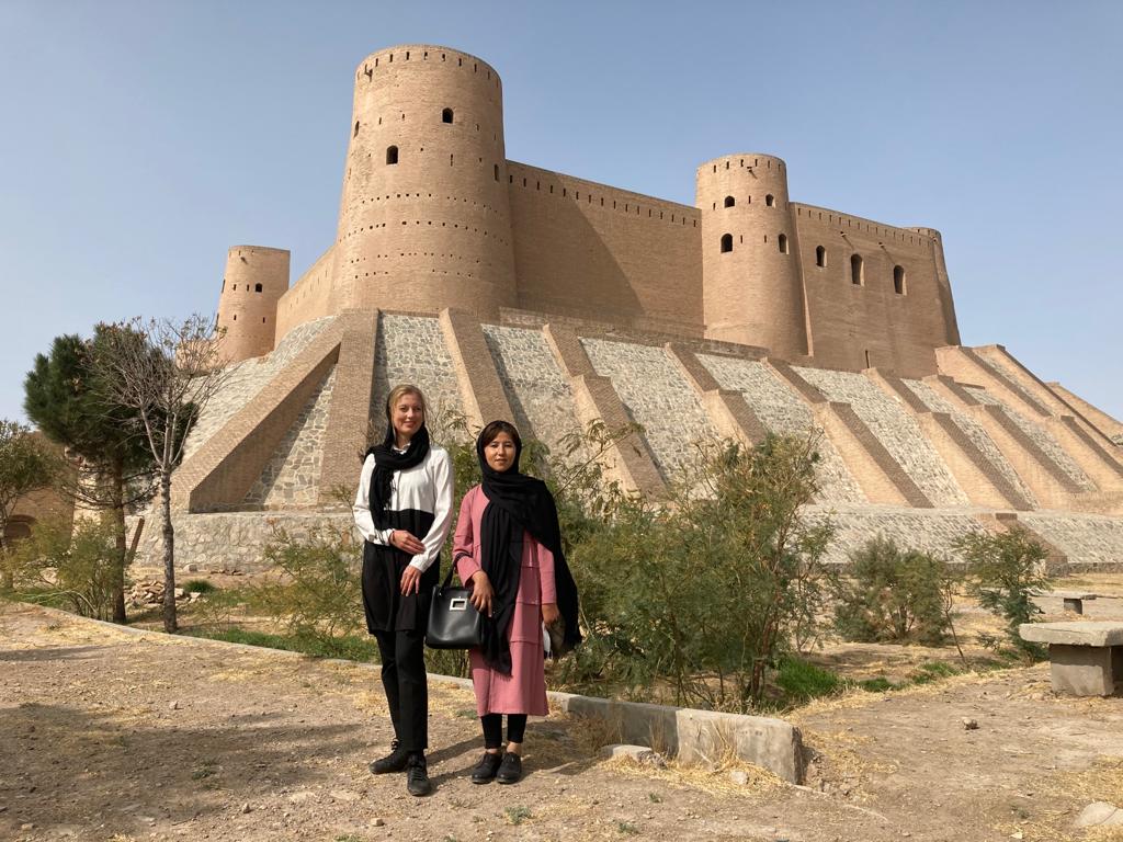 Fatima guiding in Herat, Afghanistan