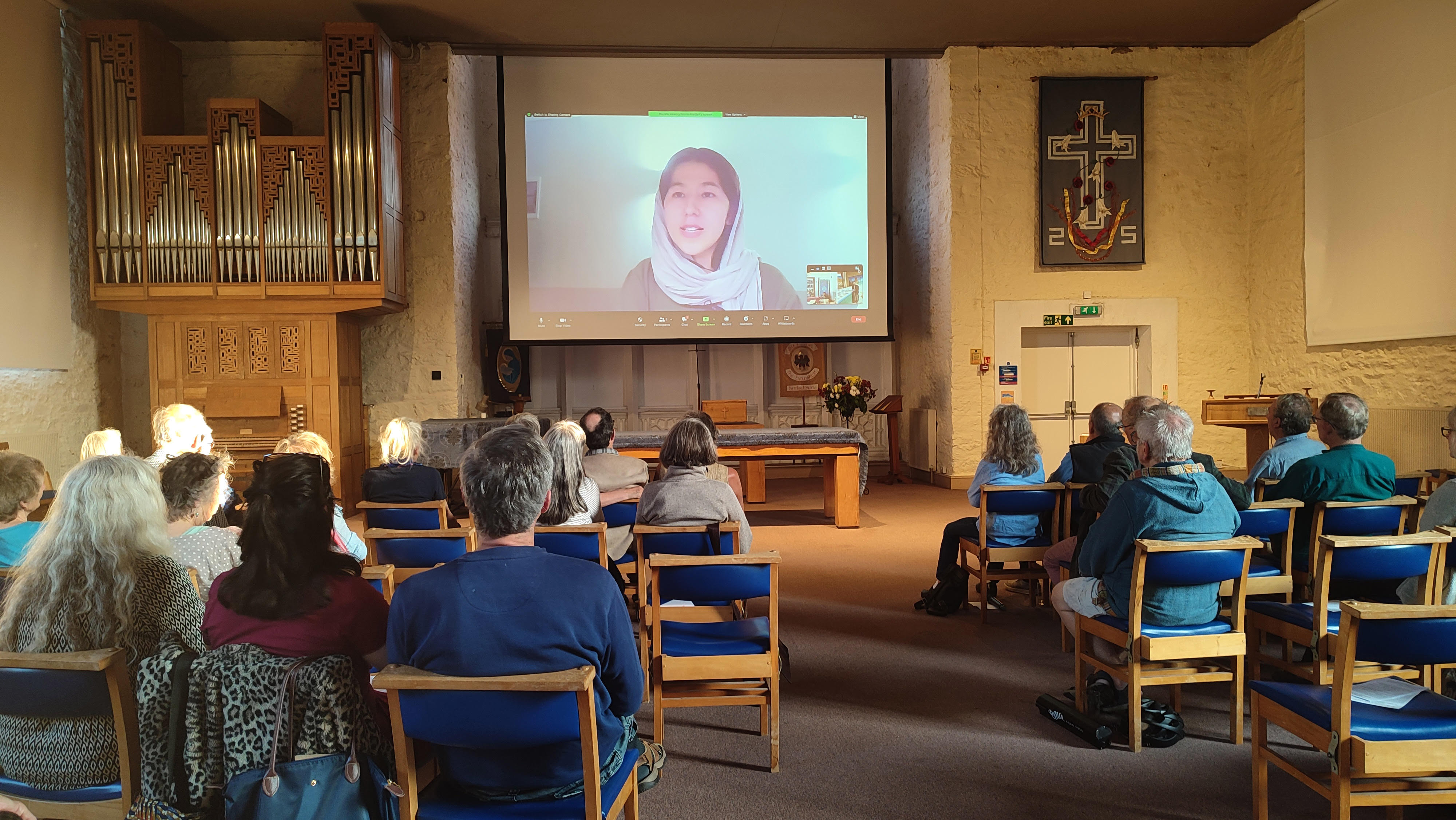 Fatima holding a virtual tour for a private group from the UK