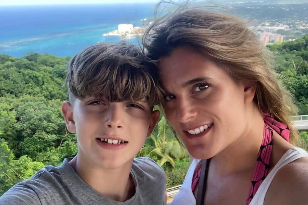 Ellen Roome with her 14-year-old son Jools Sweeney, who was discovered unconscious in his bedroom at home in April 2022 (Family handout/PA)