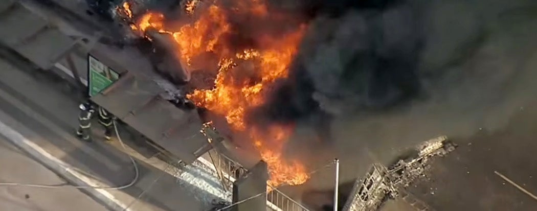 The plane crashed in a huge fireball, witnesses say