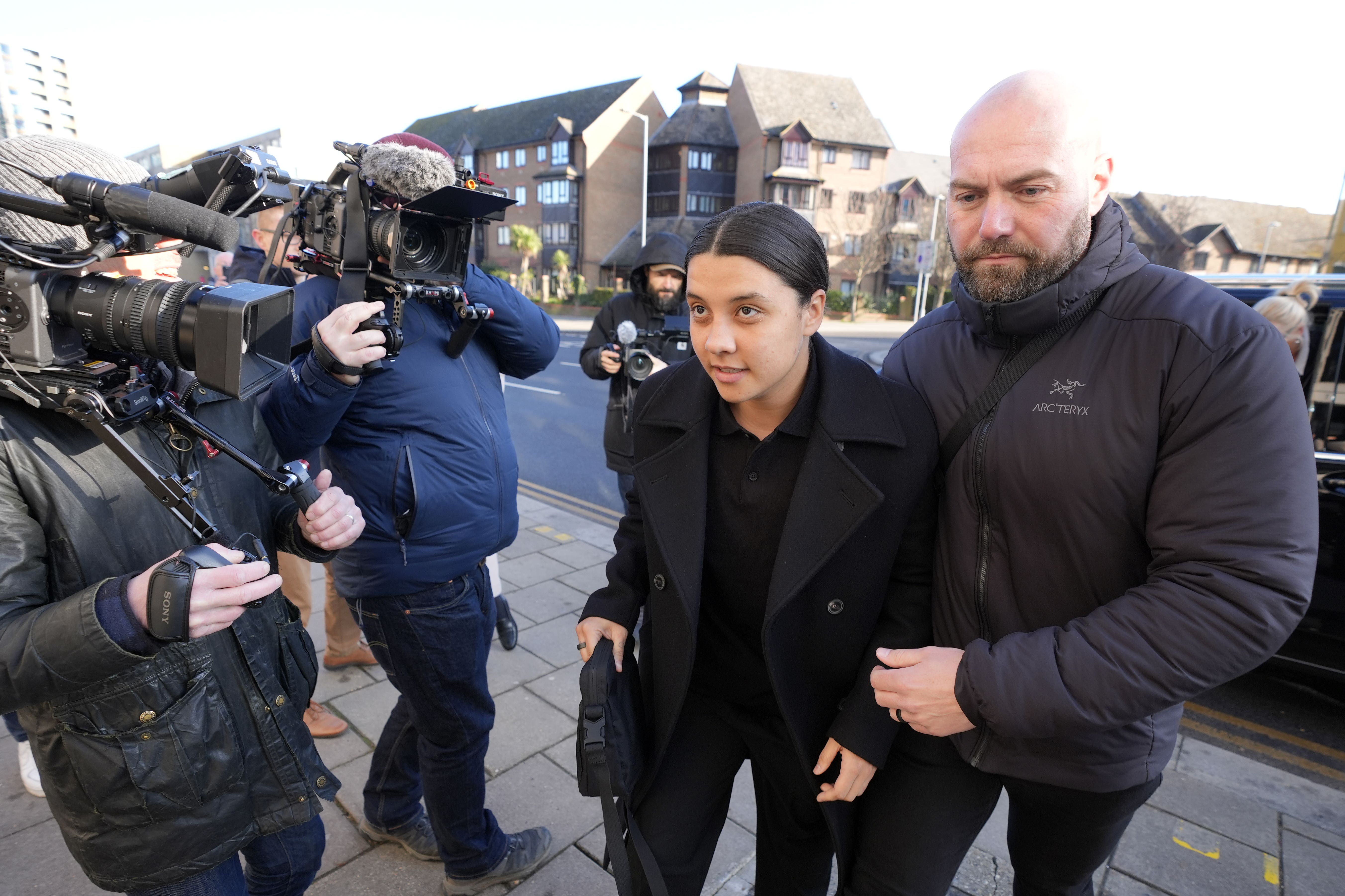 Chelsea and Australia striker Sam Kerr arrives at Kingston Crown Court (Jonathan Brady/PA)
