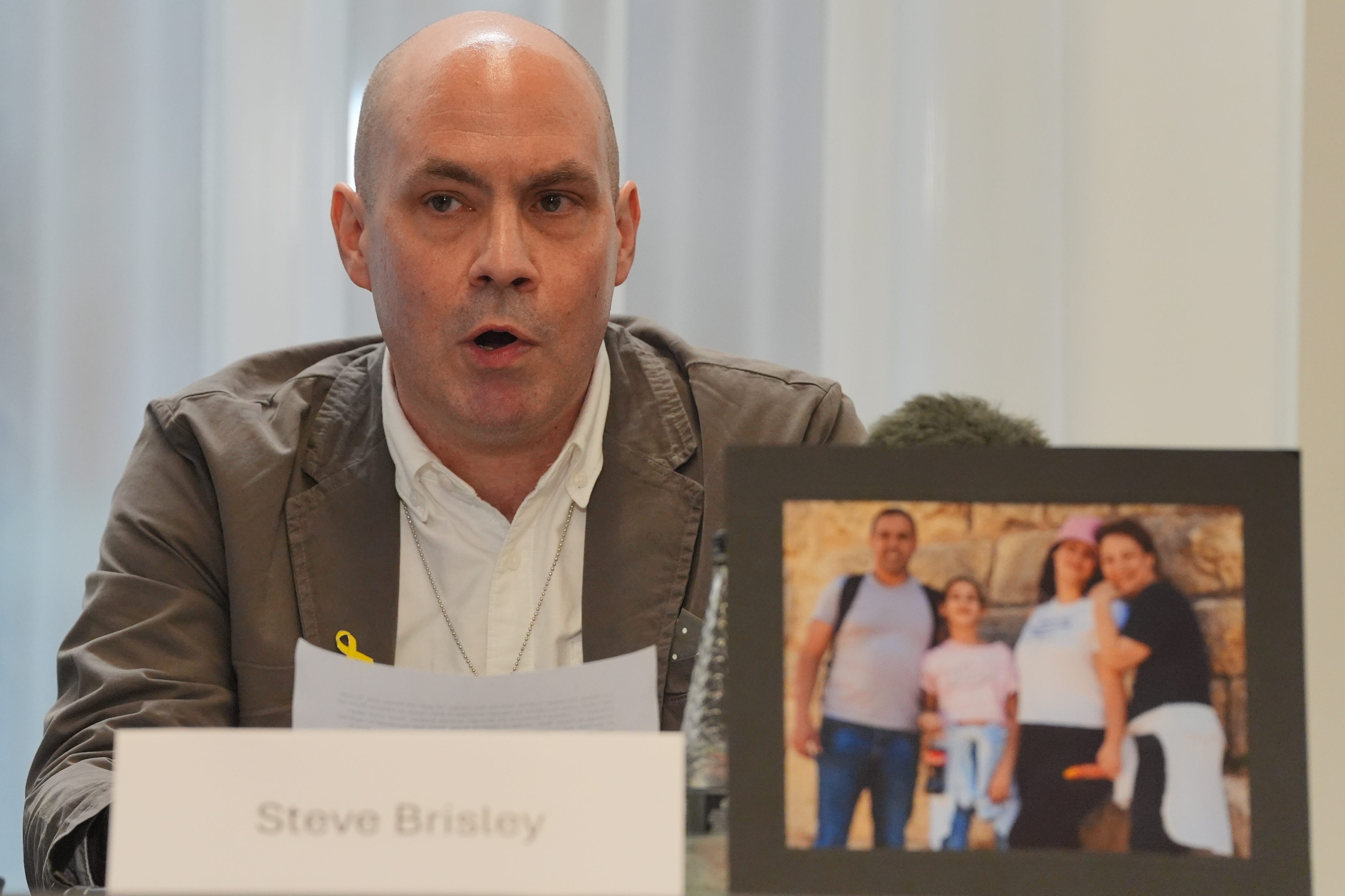 Stephen Brisley, the brother-in-law of Eli Sharabi who is still a hostage (Jonathan Brady/PA)
