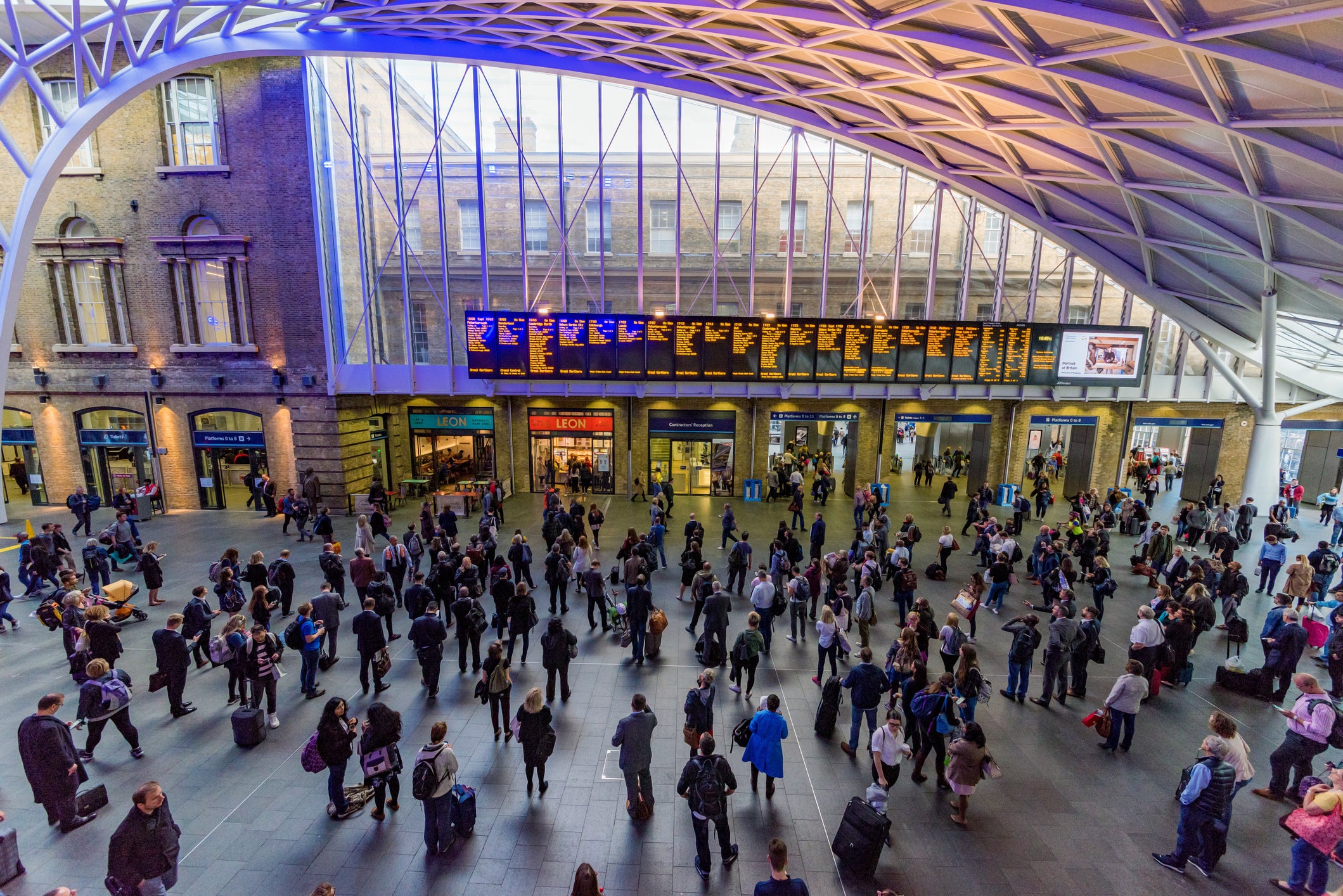 Trains departing London’s King’s Cross station will disappear from information screens three minutes before they are due to leave