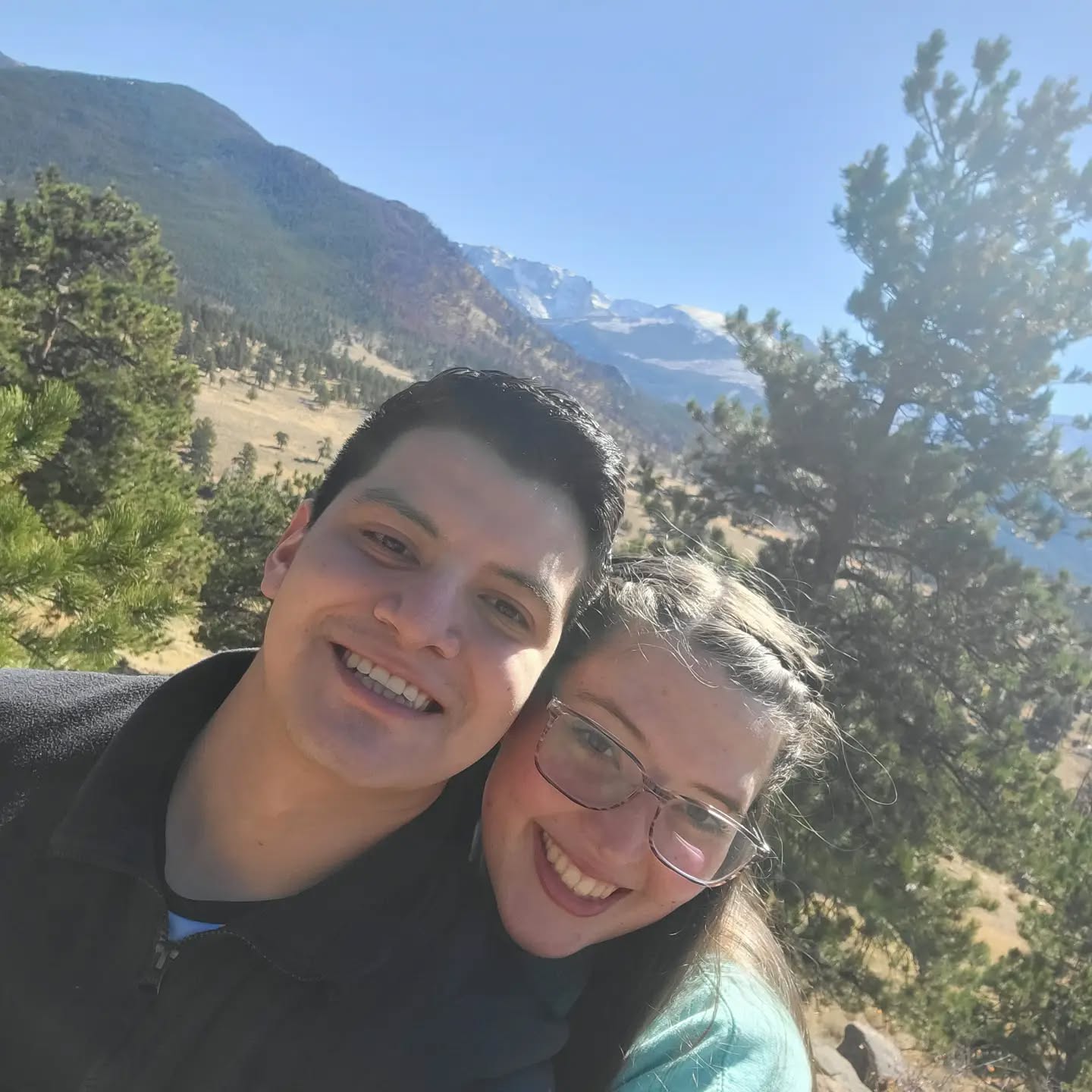 Adan Manzano and his wife, Ashleigh, pictured together. Ashleigh died in a car crash in 2024