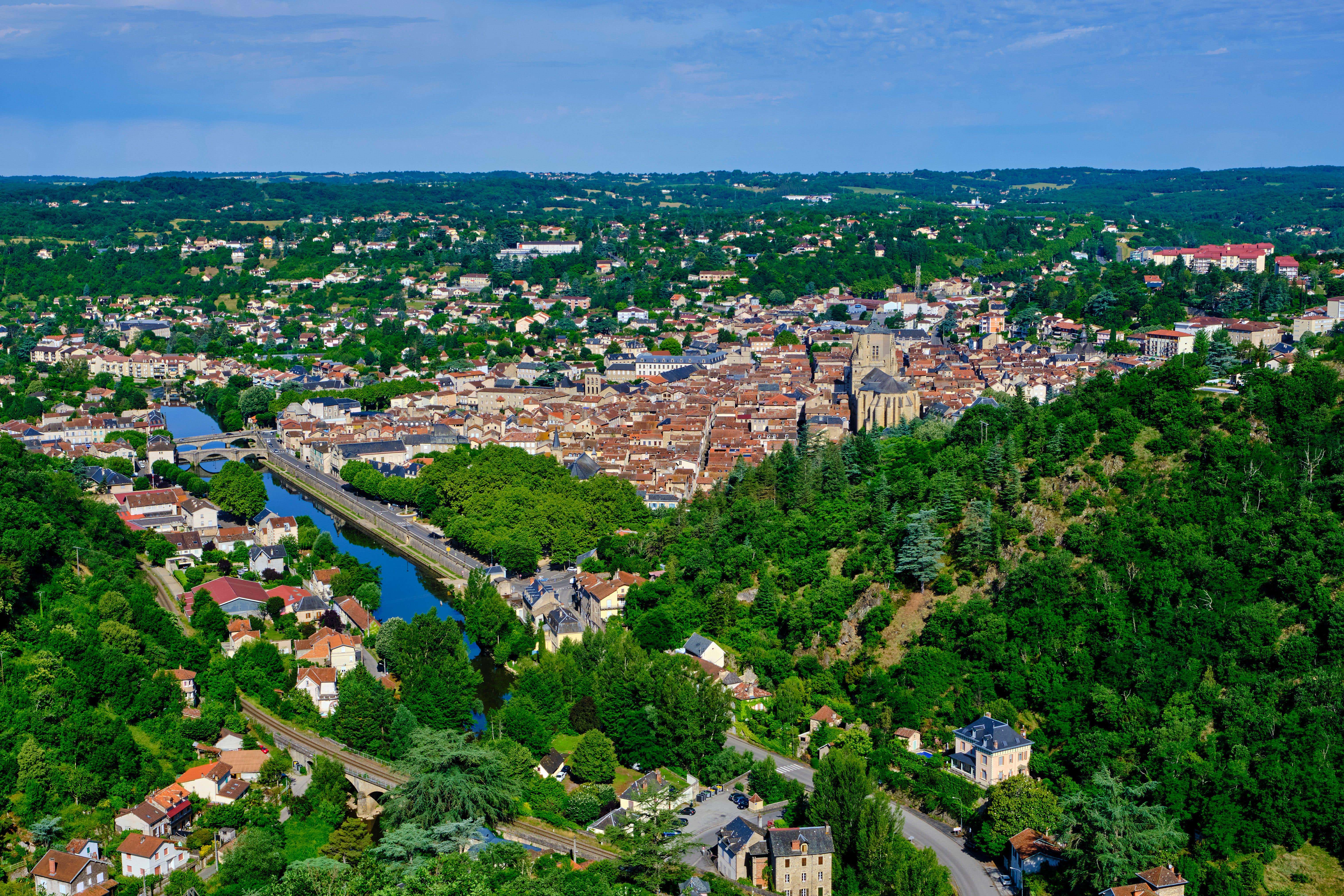 Dawn and Andrew Searle lived in the French village of Les Pesquies, south of Villefranche-de-Rouergue, pictured (Alamy/PA)