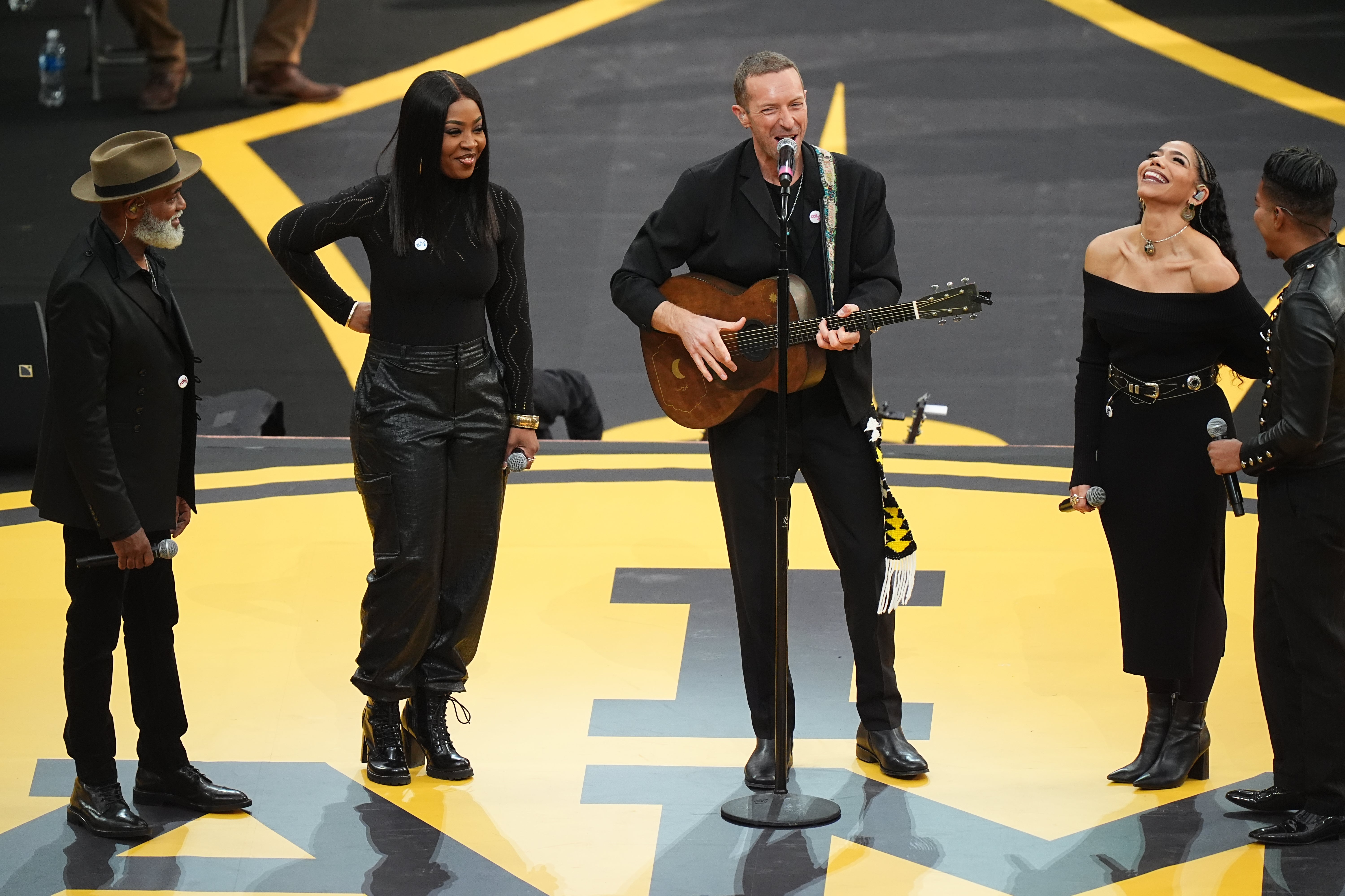 Chris Martin and members of the Universal Gospel Choir perform at the opening ceremony of the 2025 Invictus Games in Vancouver (Aaron Chown/PA)