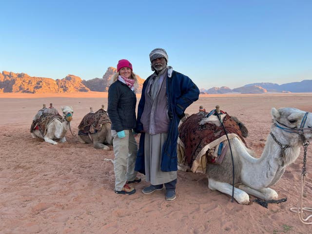 <p>Abu Mohammed takes tourists riding on camels on trails that have been traversed by Bedouin communities for centuries</p>