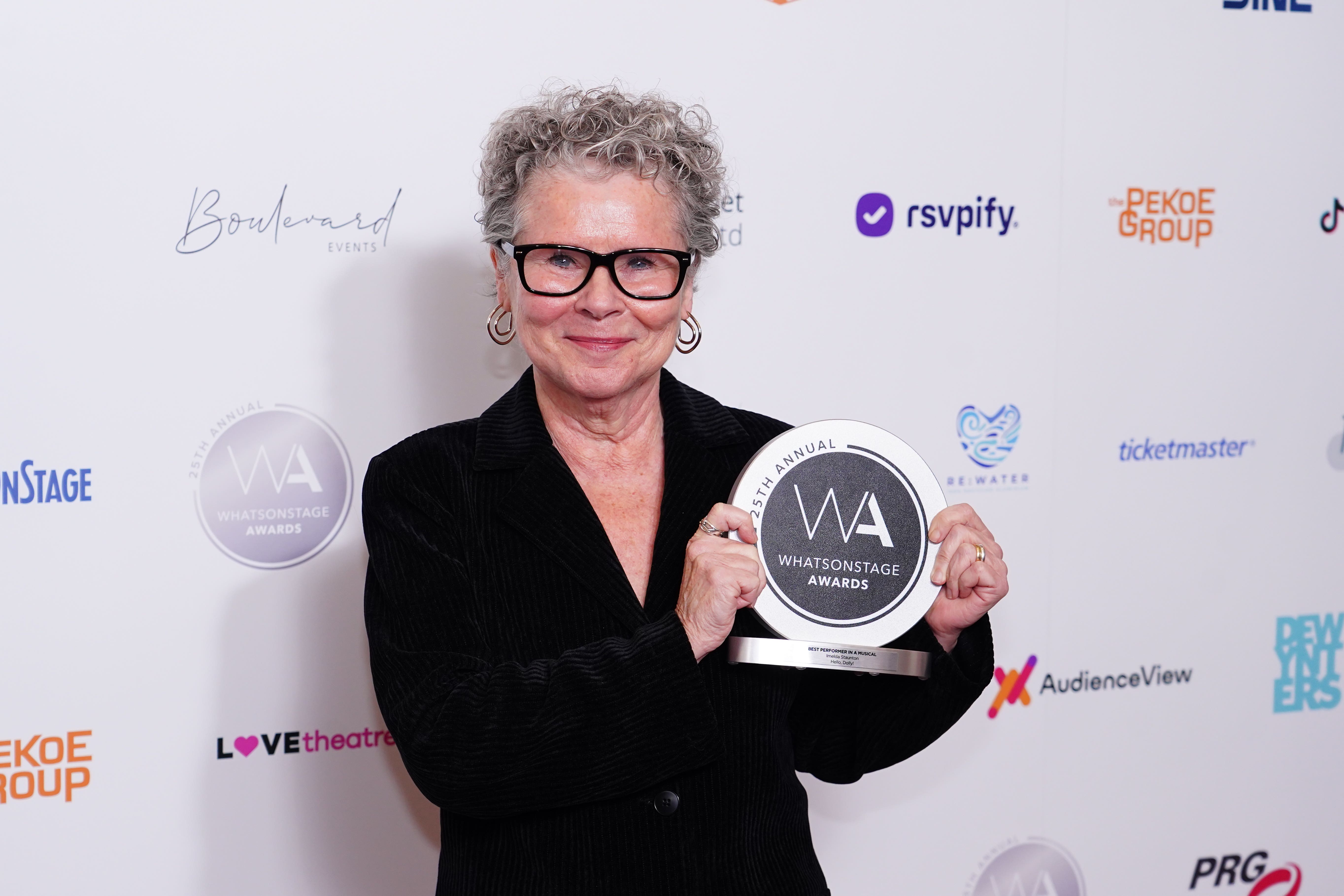 Imelda Staunton winner of best performer in a musical for Hello, Dolly! at the 25th annual WhatsOnStage Awards (Ian West/PA)