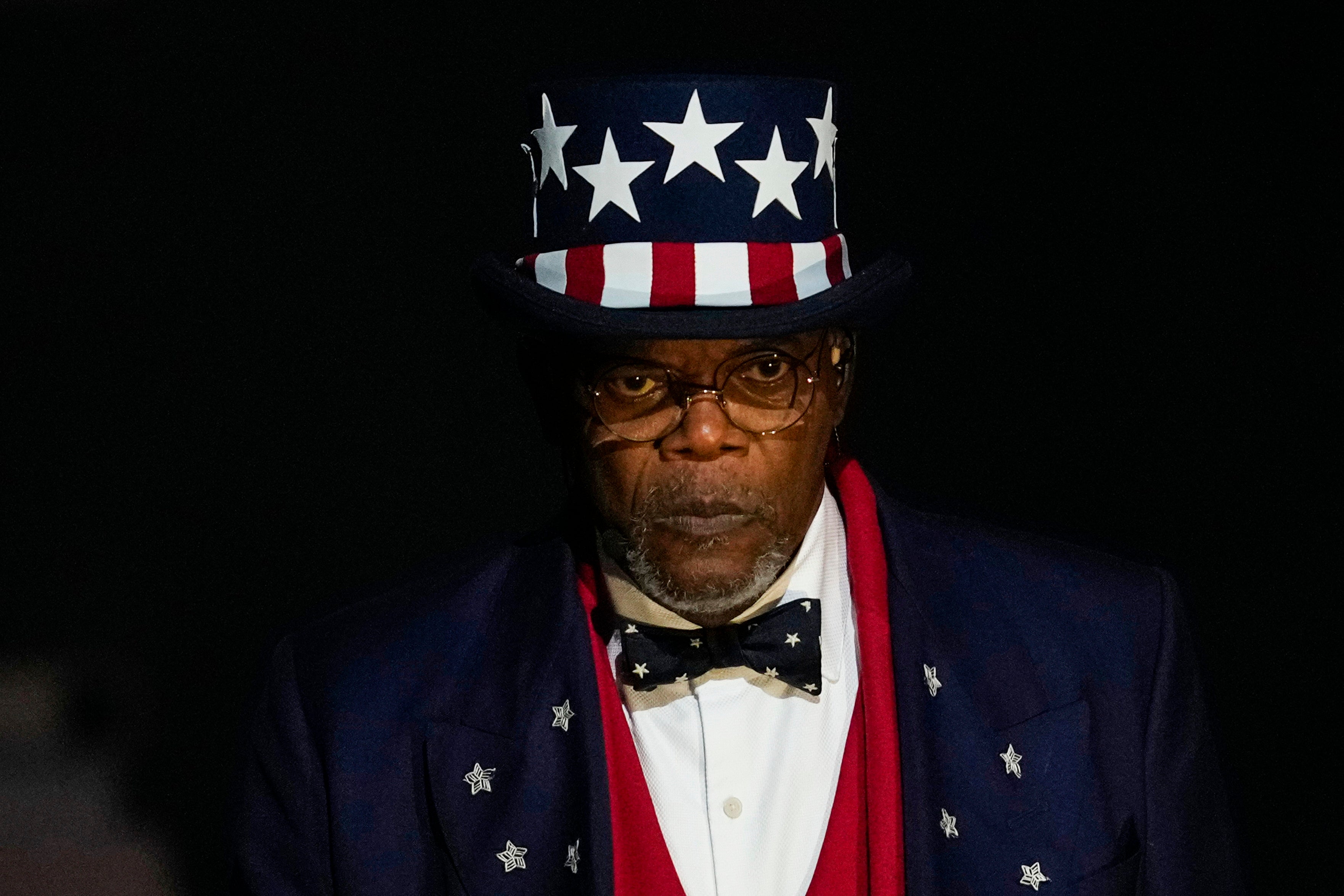 Samuel L Jackson dressed as ‘Uncle Sam’ for Lamar’s performance