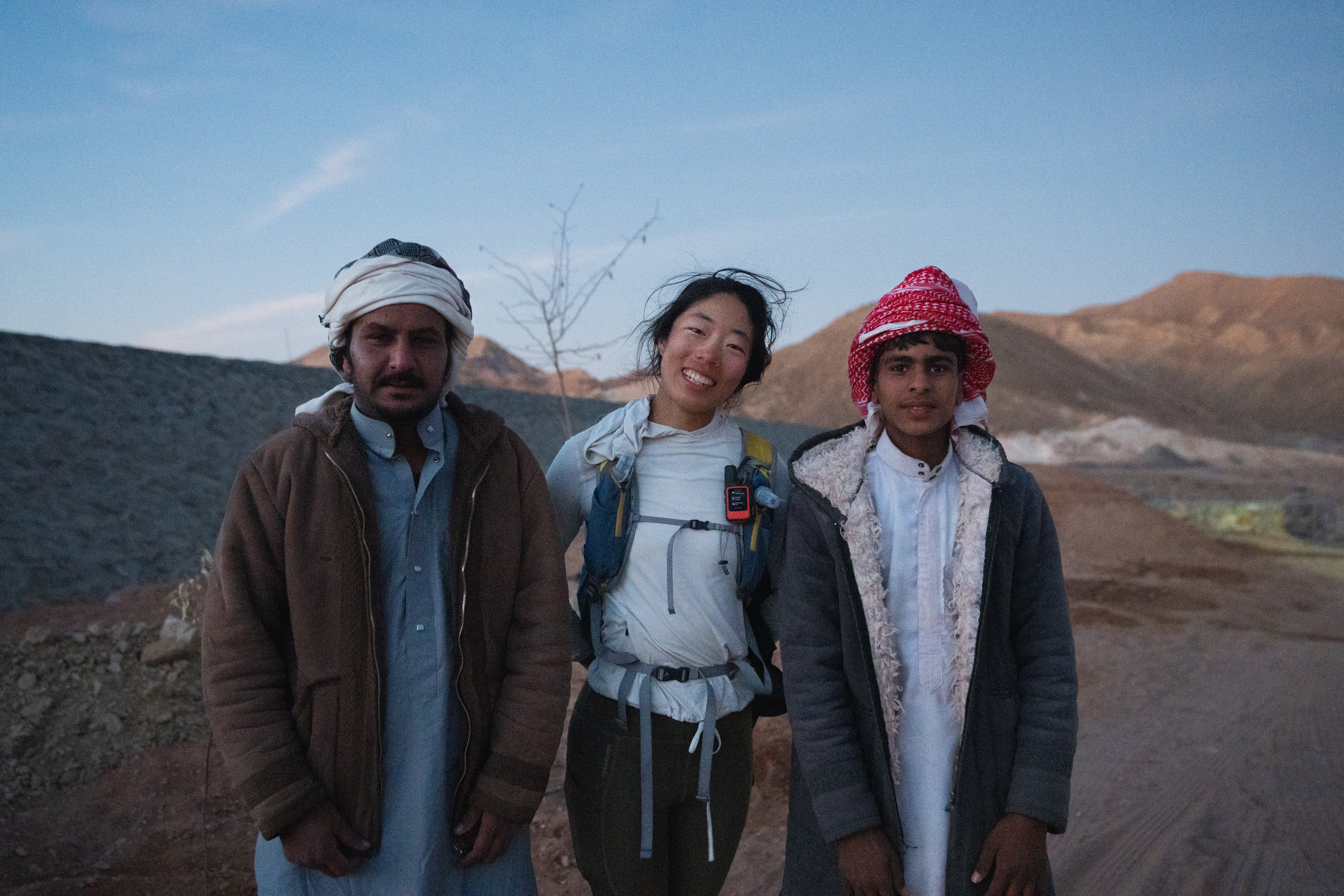 Ria Xi with local Bedouin in Egypt’s Sinai Peninsula