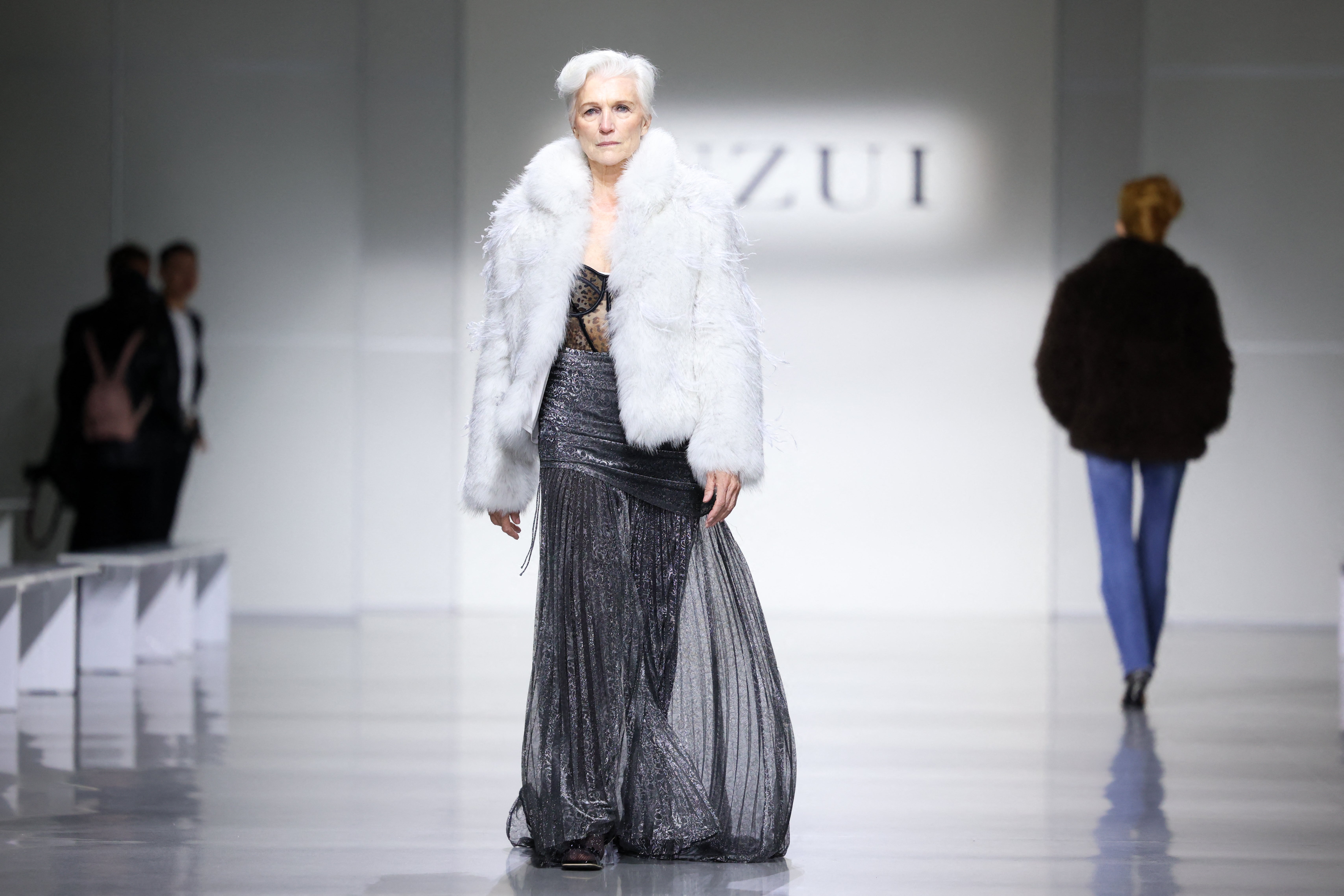 Maye walks the runway during a rehearsal for the Juzui A/W2025 show earlier this week