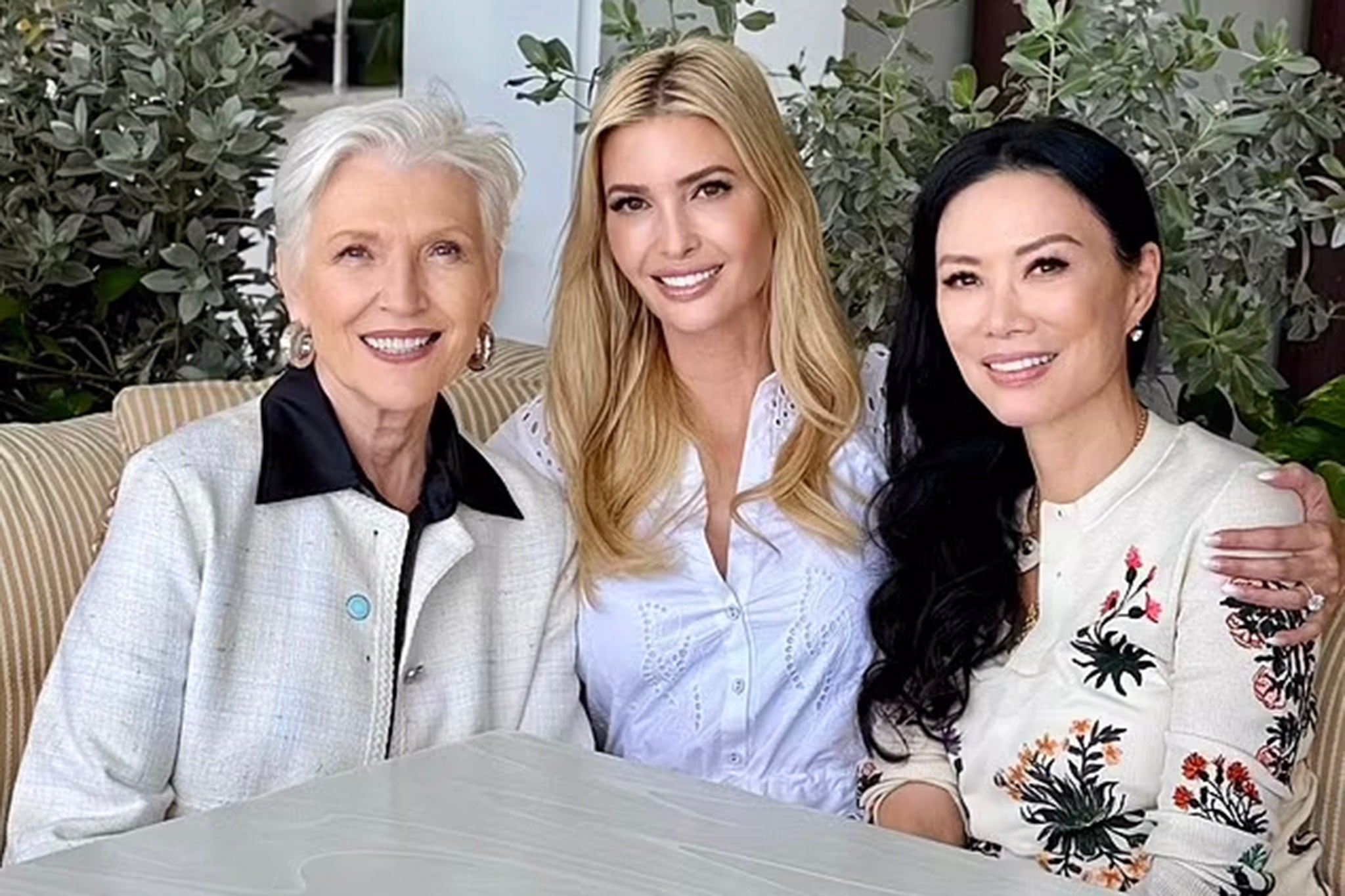 Maye Musk pictured with Ivanka Trump and Wendi Deng last weekend