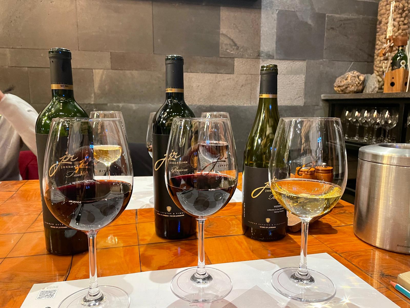 Tasting wine at the JR Wine Experience in Amman