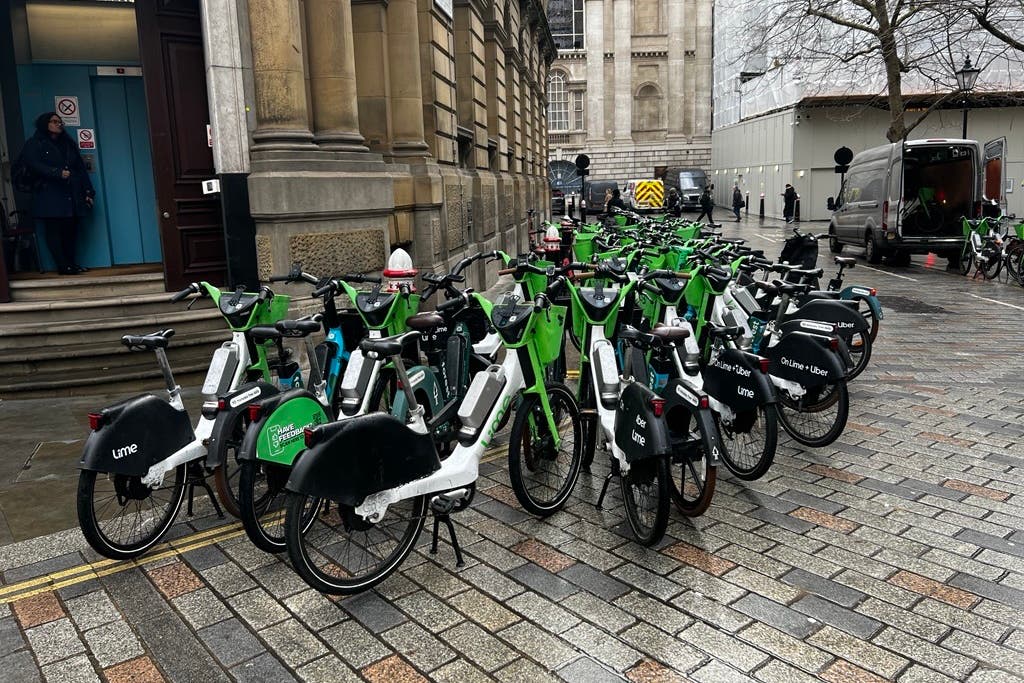 More than 100 dockless rental e-bikes obstructing pavements or roads have been seized by a local authority (City of London Corporation/PA)