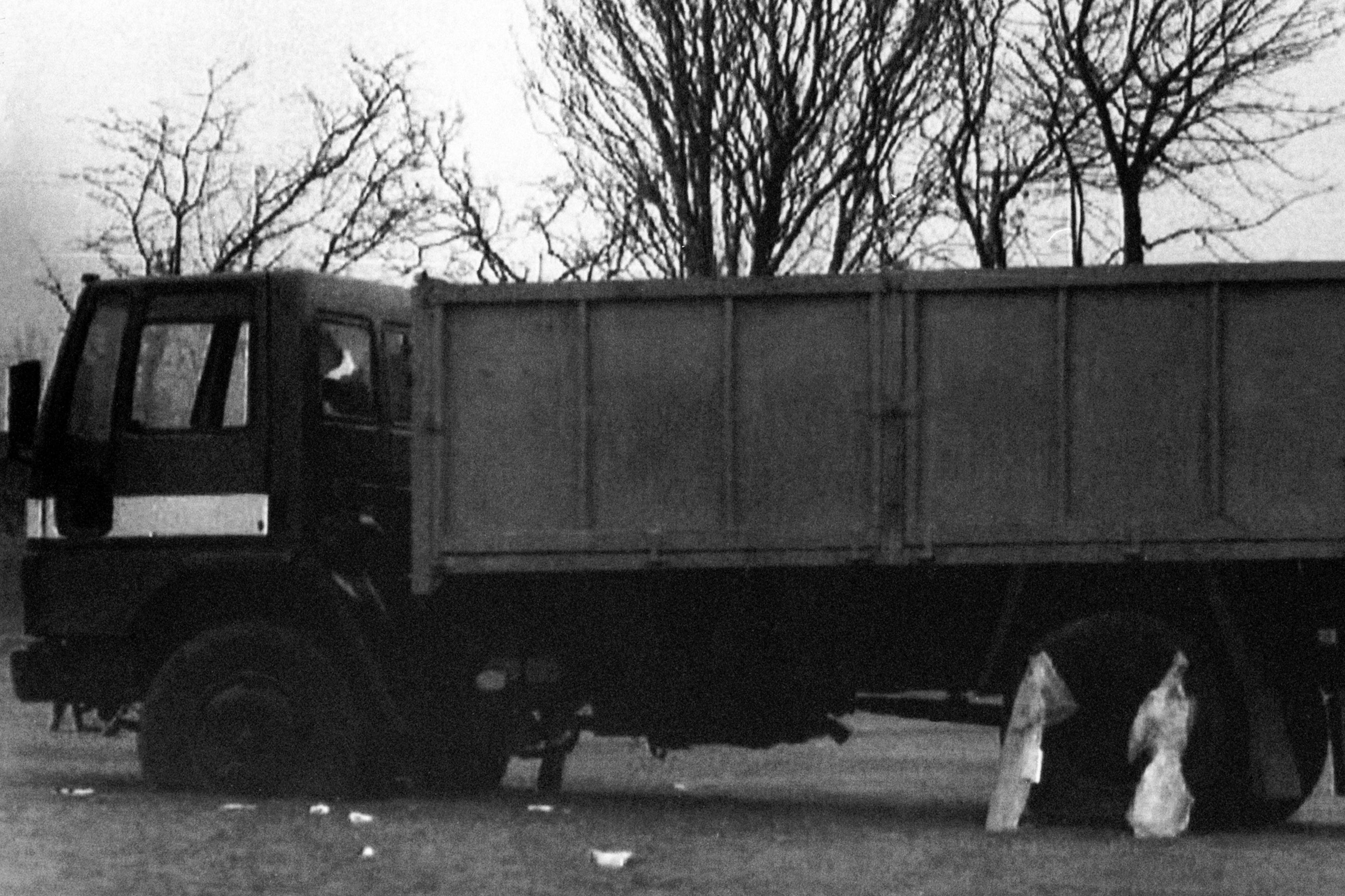 Special forces opened fire as four Provisional IRA members arrived in a church car park in Clonoe in a stolen lorry they had used in a gun attack on Coalisland RUC station in 1992 (PA)