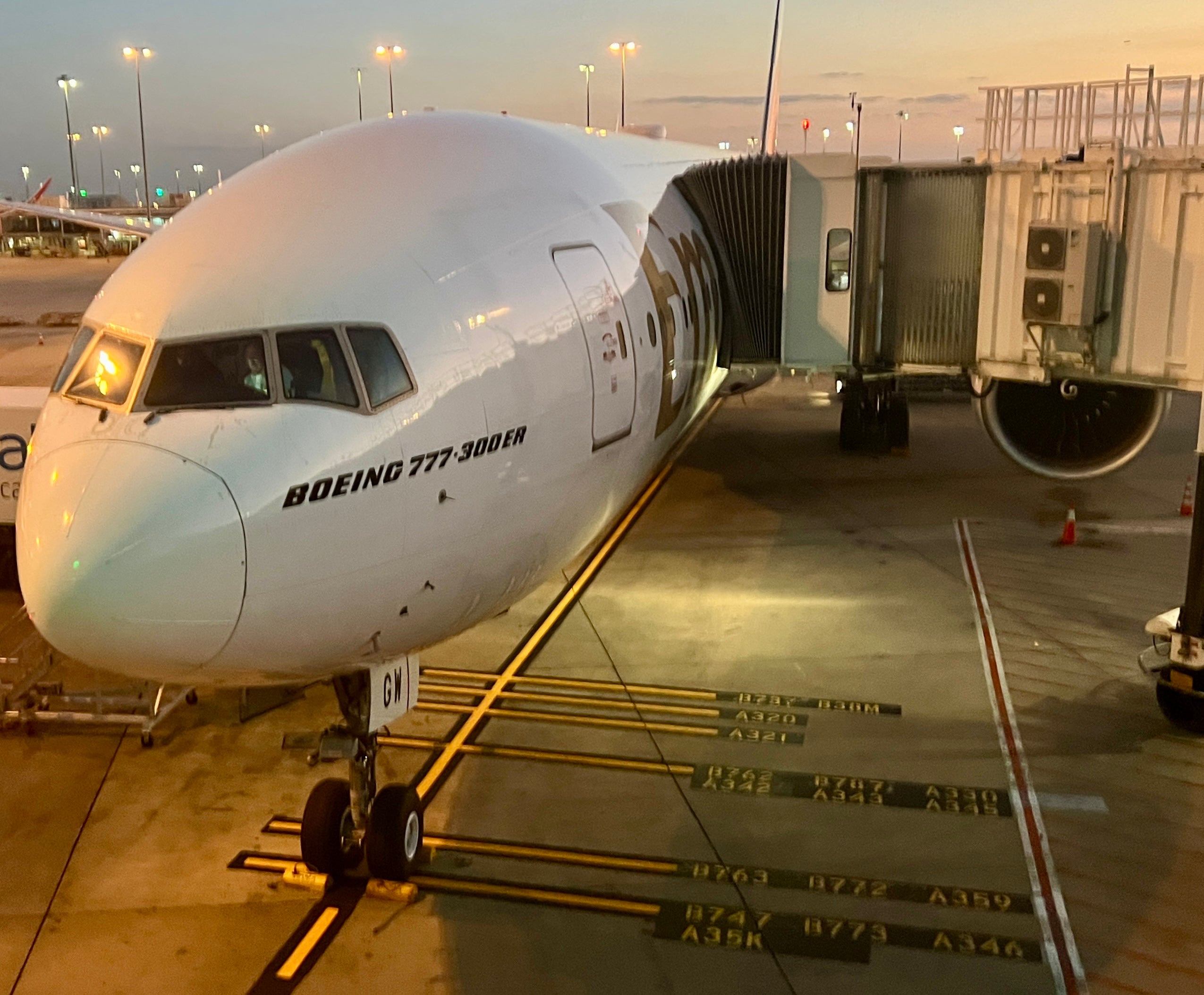 Journey’s end: Emirates flight 404 on arrival at Melbourne