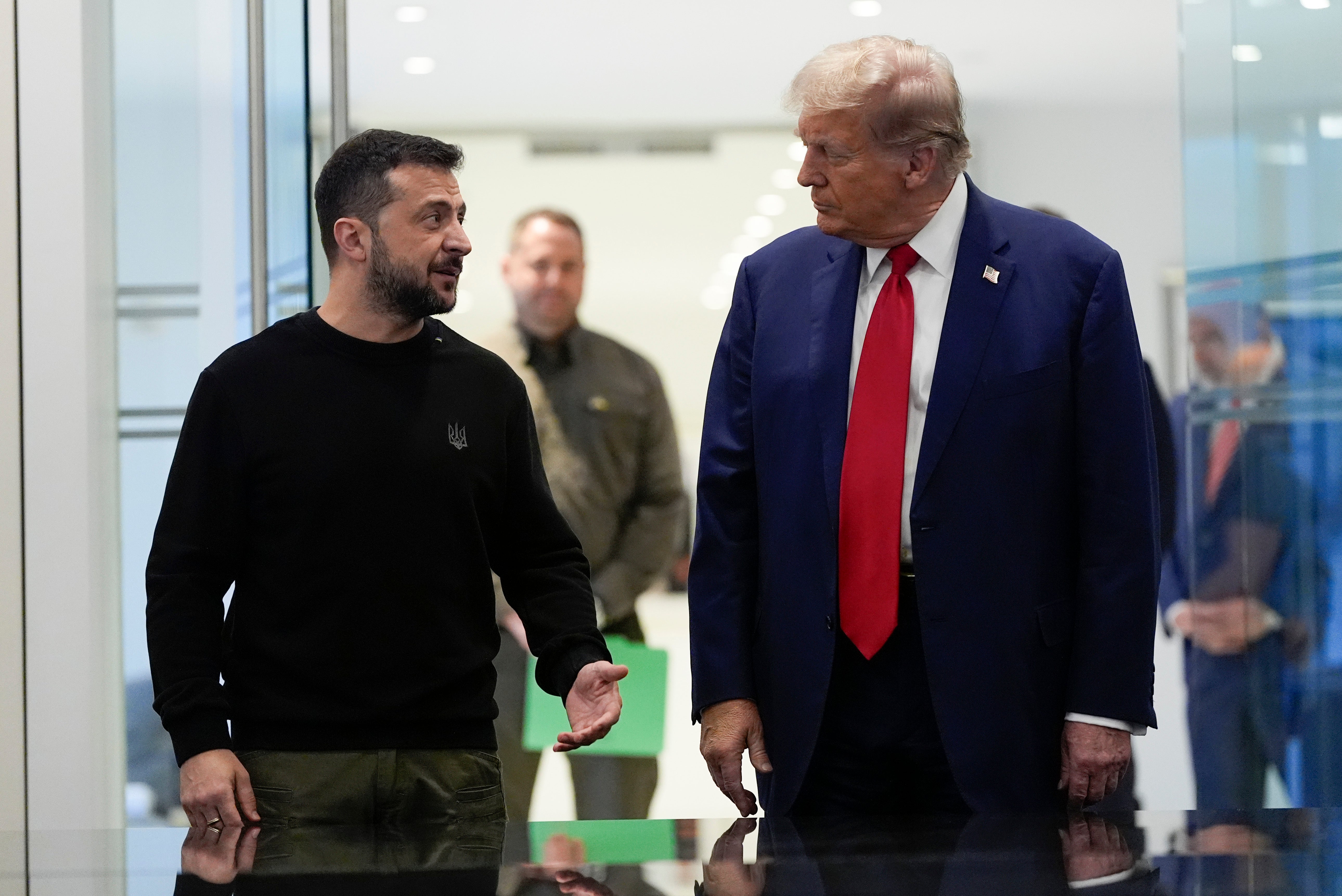 Donald Trump with Volodymyr Zelensky in New York in September 2024