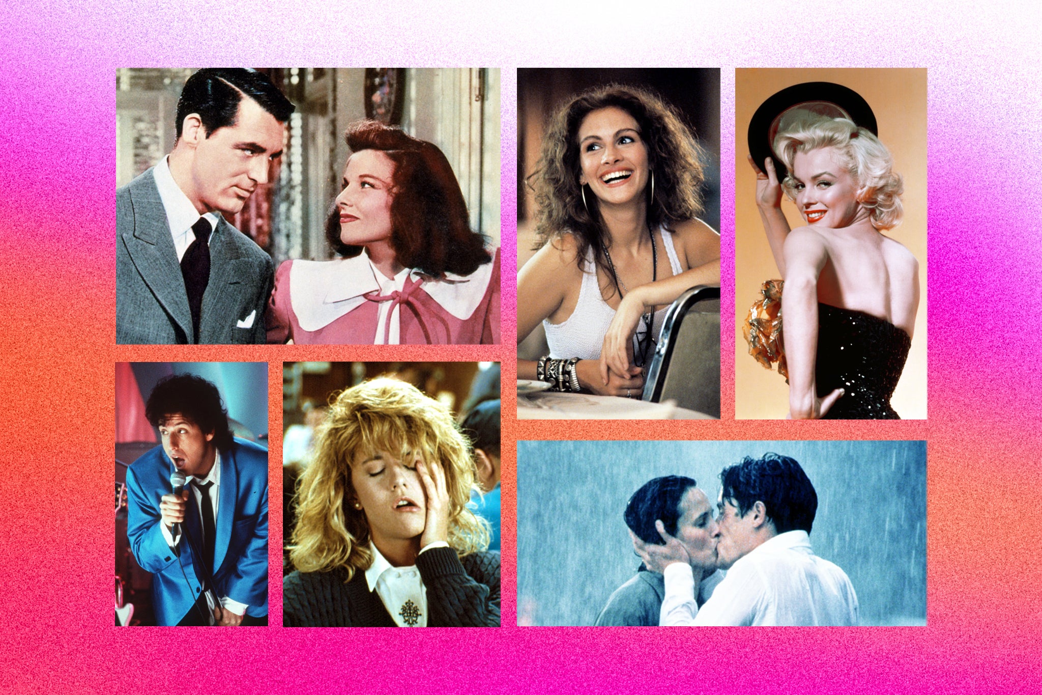 ‘The Philadelphia Story’, ‘Pretty Woman’, ‘Gentlemen Prefer Blondes’, ‘Four Weddings and a Funeral’, ‘When Harry Met Sally…’ and ‘The Wedding Singer’ are among our favourite romcoms of all time