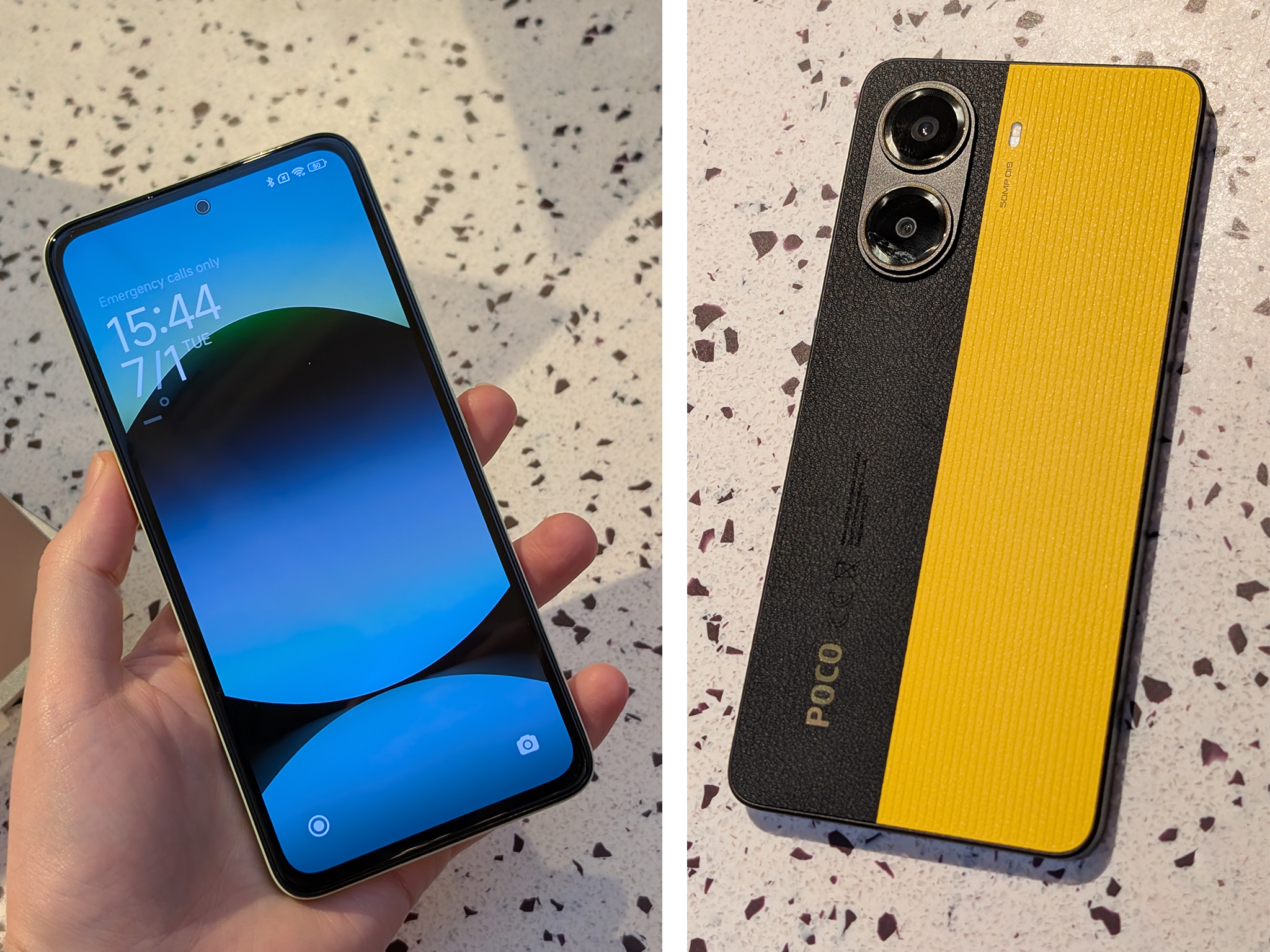 A selection of the phones we tested for this article. Pictured: the Xiaomi Redmi Note 14 and Poco X7 Pro