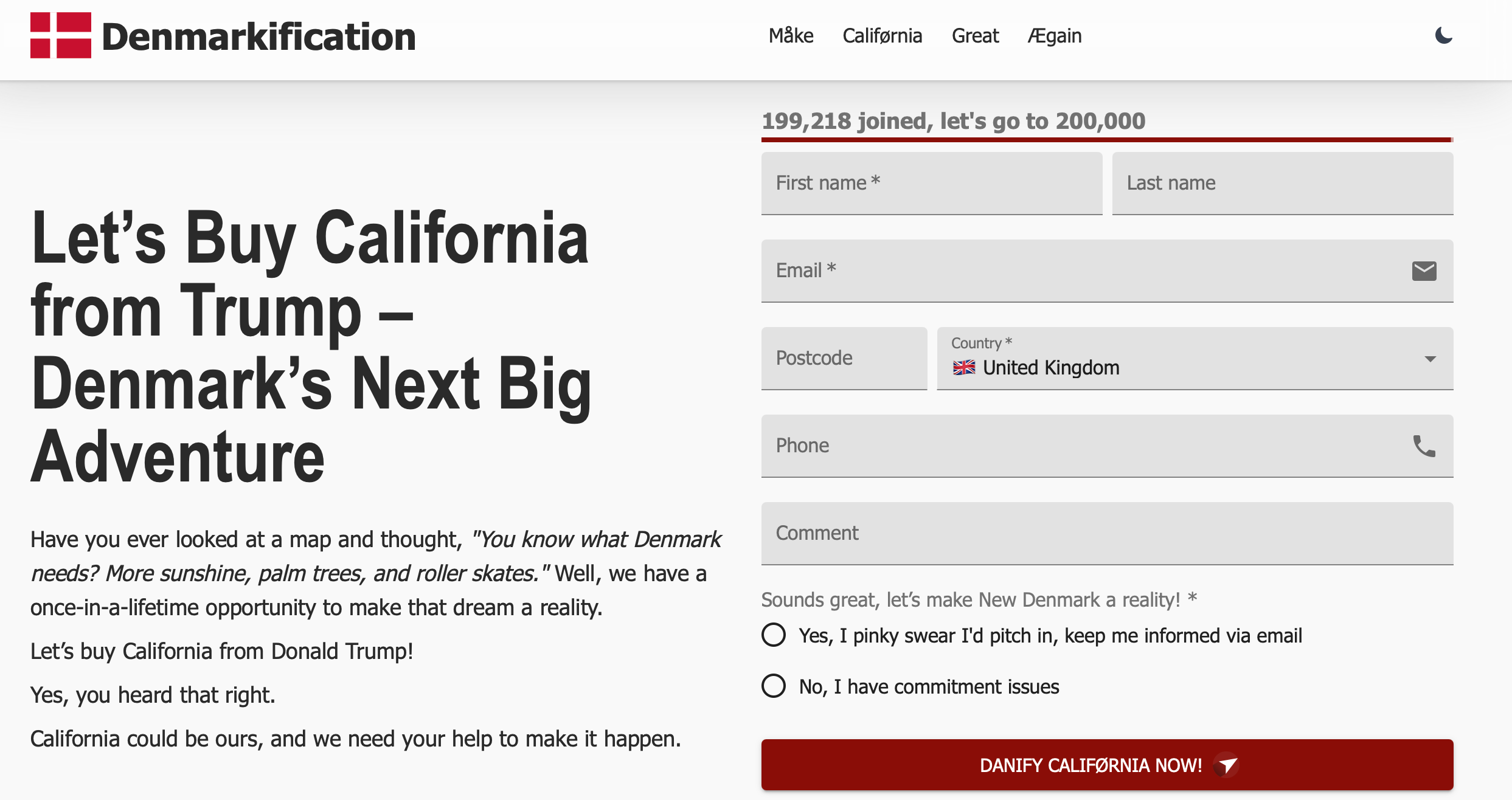 A petition called Demarkification is looking to crowdfund enough money to purchase California