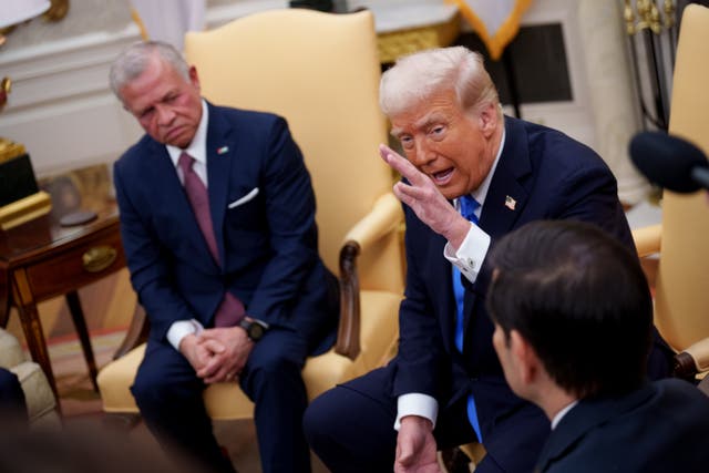 <p>US President Donald Trump with King Abdullah of Jordan.</p>