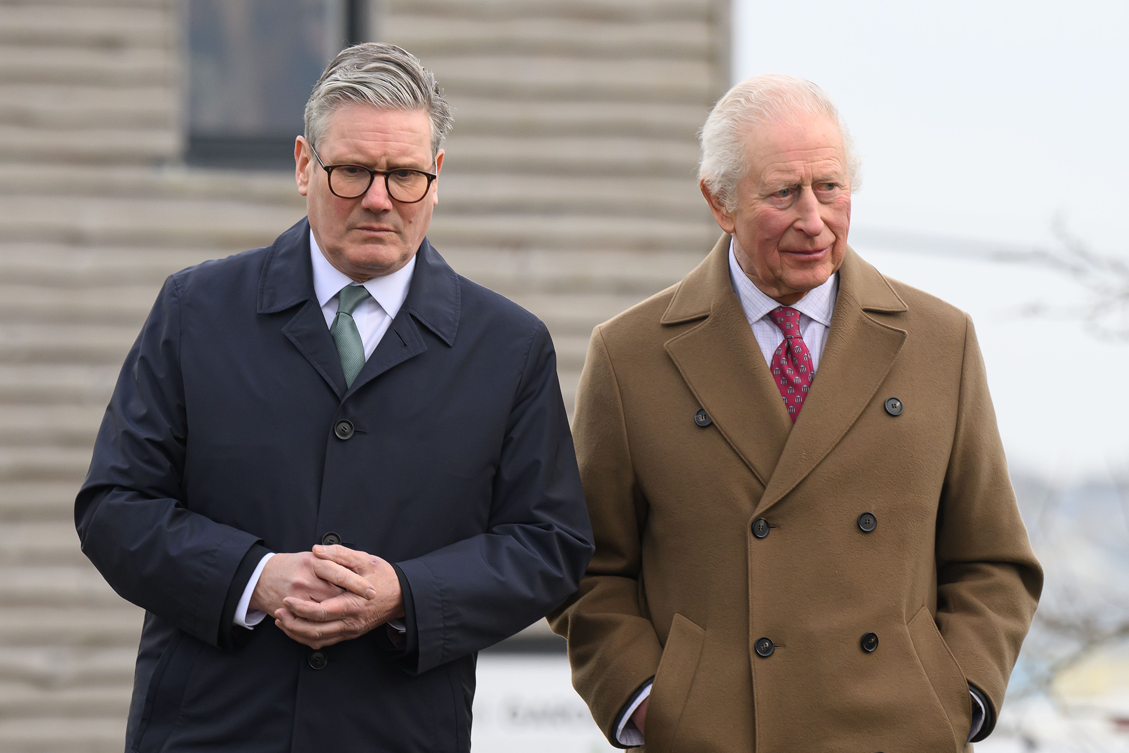 The King with Sir Keir Starmer (PA)
