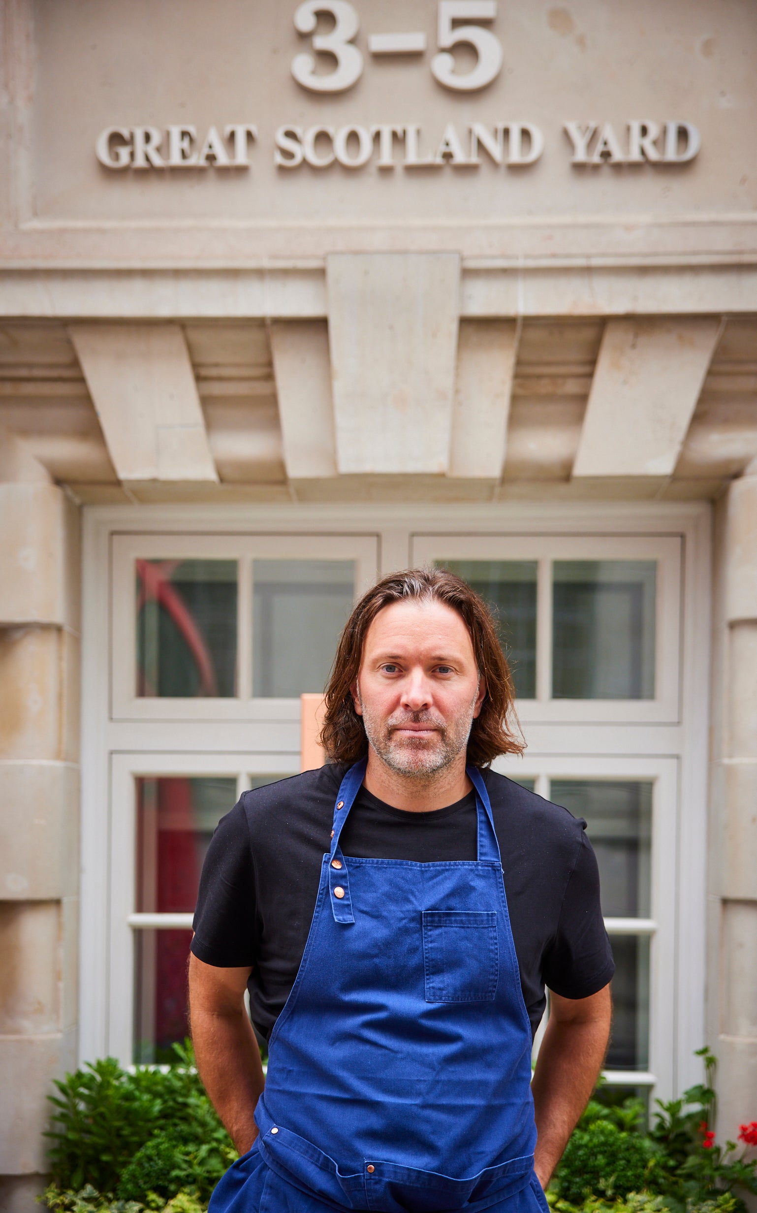 Niklas Ekstedt outside Ekstedt at The Yard, his restaurant in Great Scotland Yard