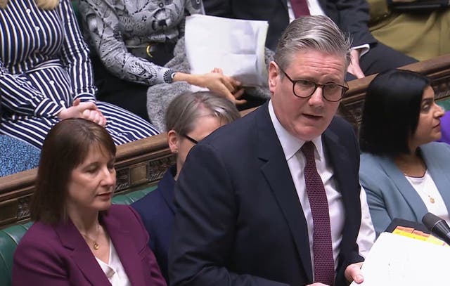 <p>Sir Keir Starmer was pressed on his response to Donald Trump’s tariffs at Prime Minister’s Questions (House of Commons/UK Parliament/PA)</p>
