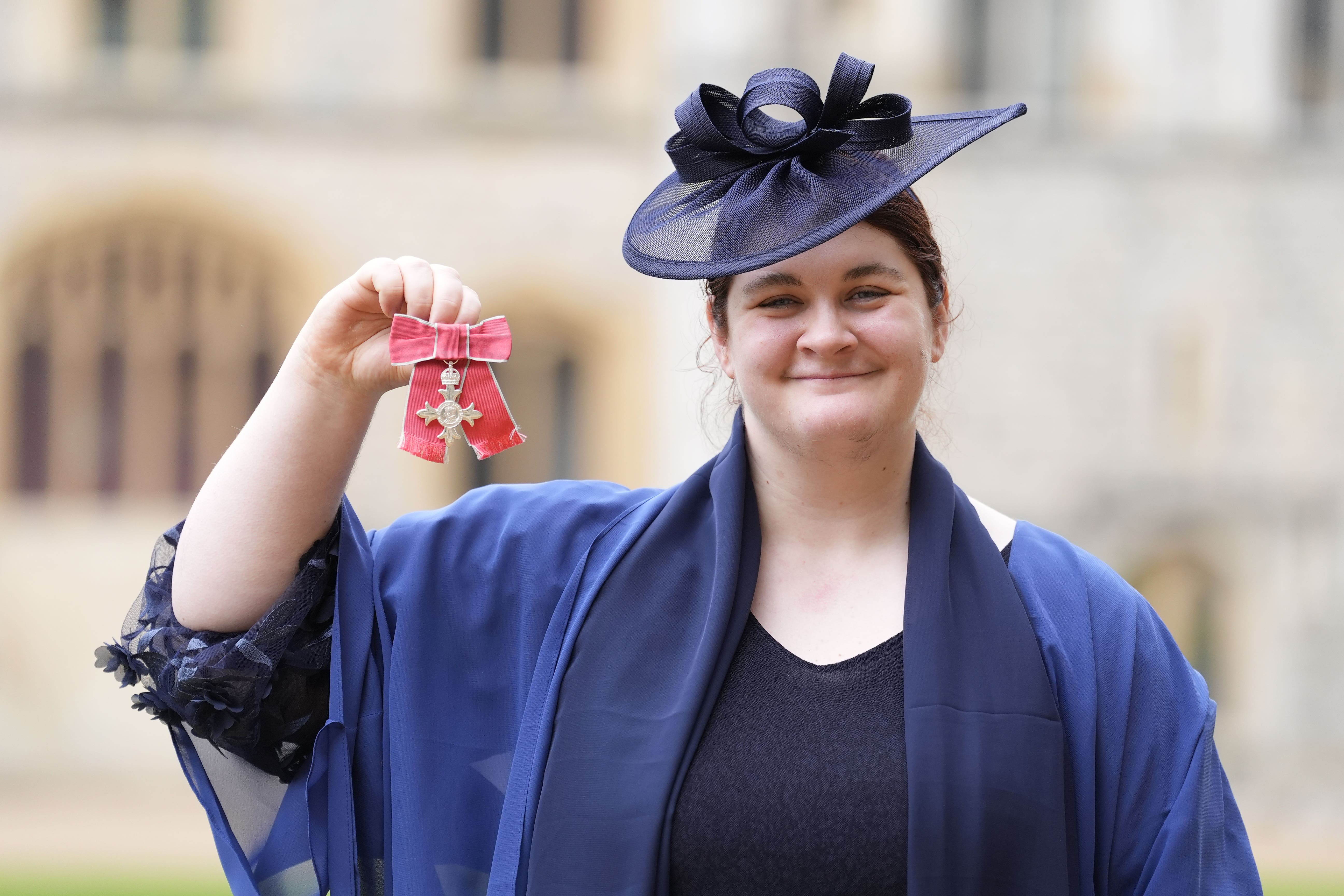 Paralympian Sabrina Fortune after being made a Member of the Order of the British Empire (MBE) by the Prince of Wales at an investiture ceremony (Andrew Matthews/PA)