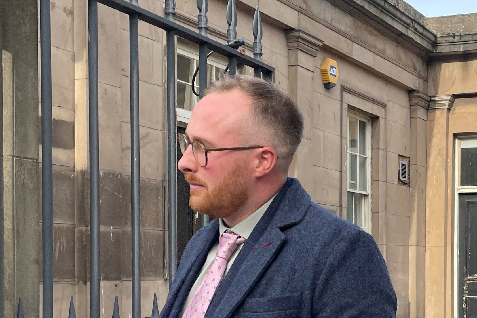 Former West Mercia Police officer Oliver Dines leaving Worcester Crown Court (PA)