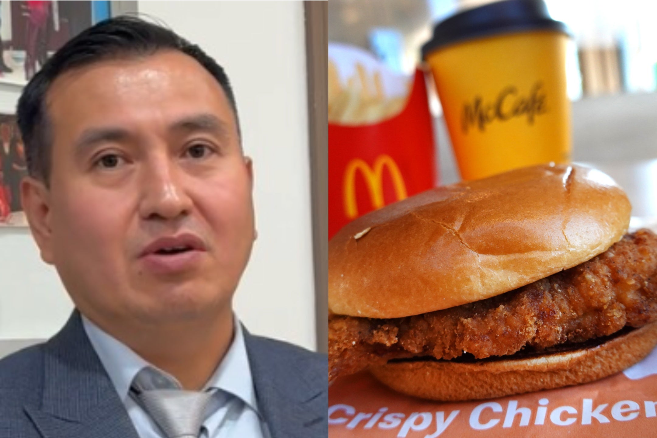 Pastor Rustam Irsaliev was felled by a bad piece of chicken, according to a lawsuit he filed against McDonald's