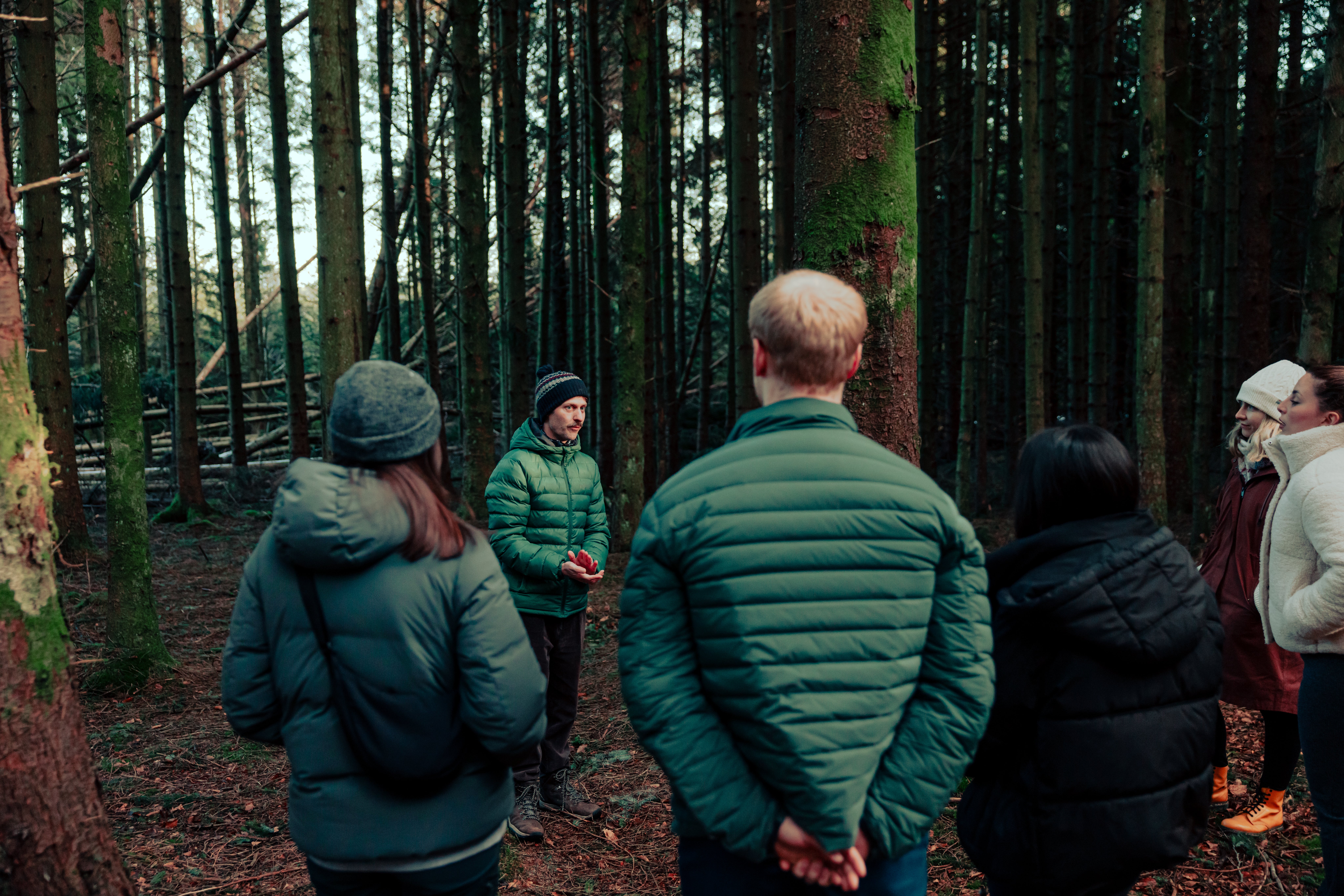 Mike Kewley led a guided walking meditation