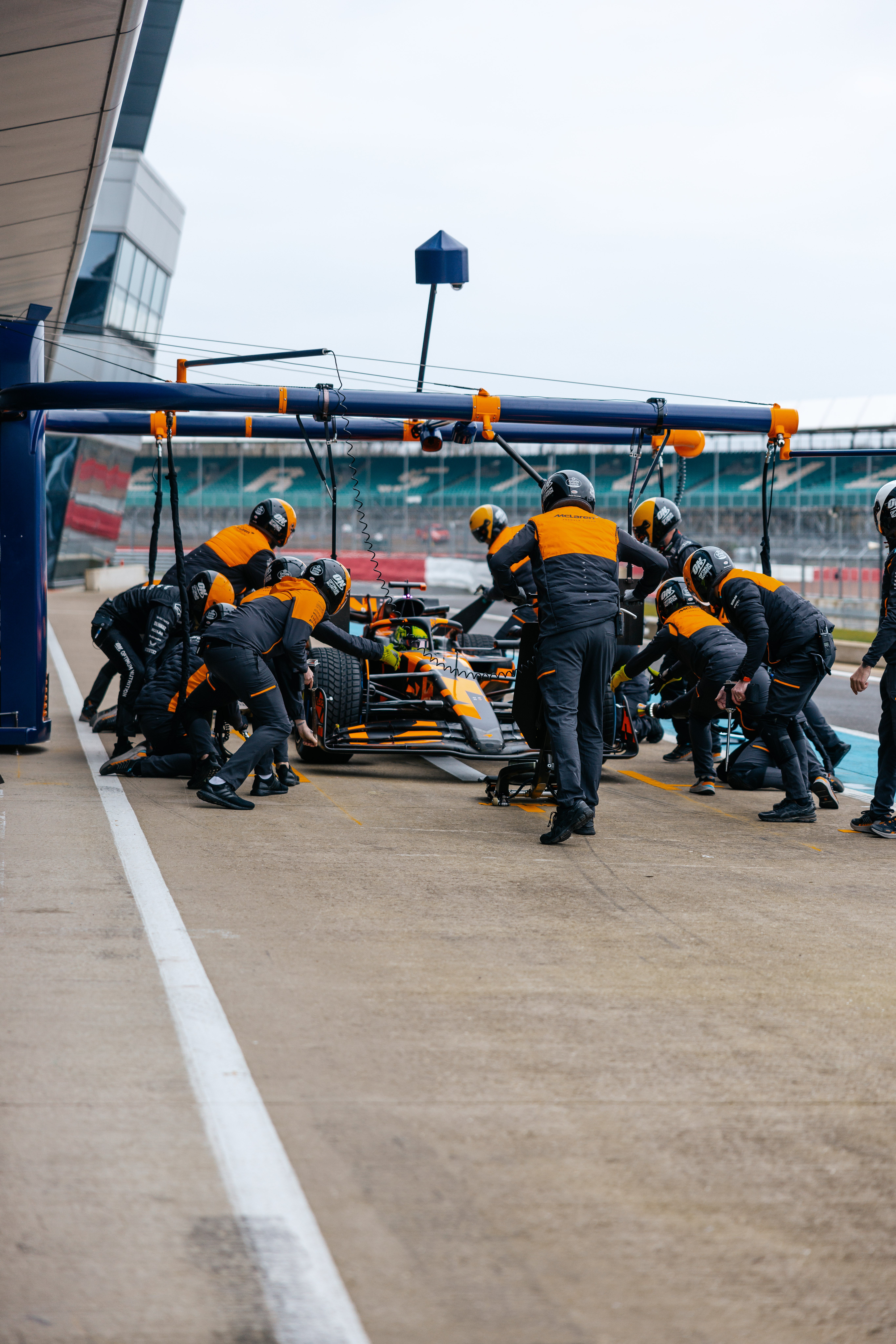 The MCL39 was driven by Lando Norris for a promotional filming day on Thursday morning at Silverstone