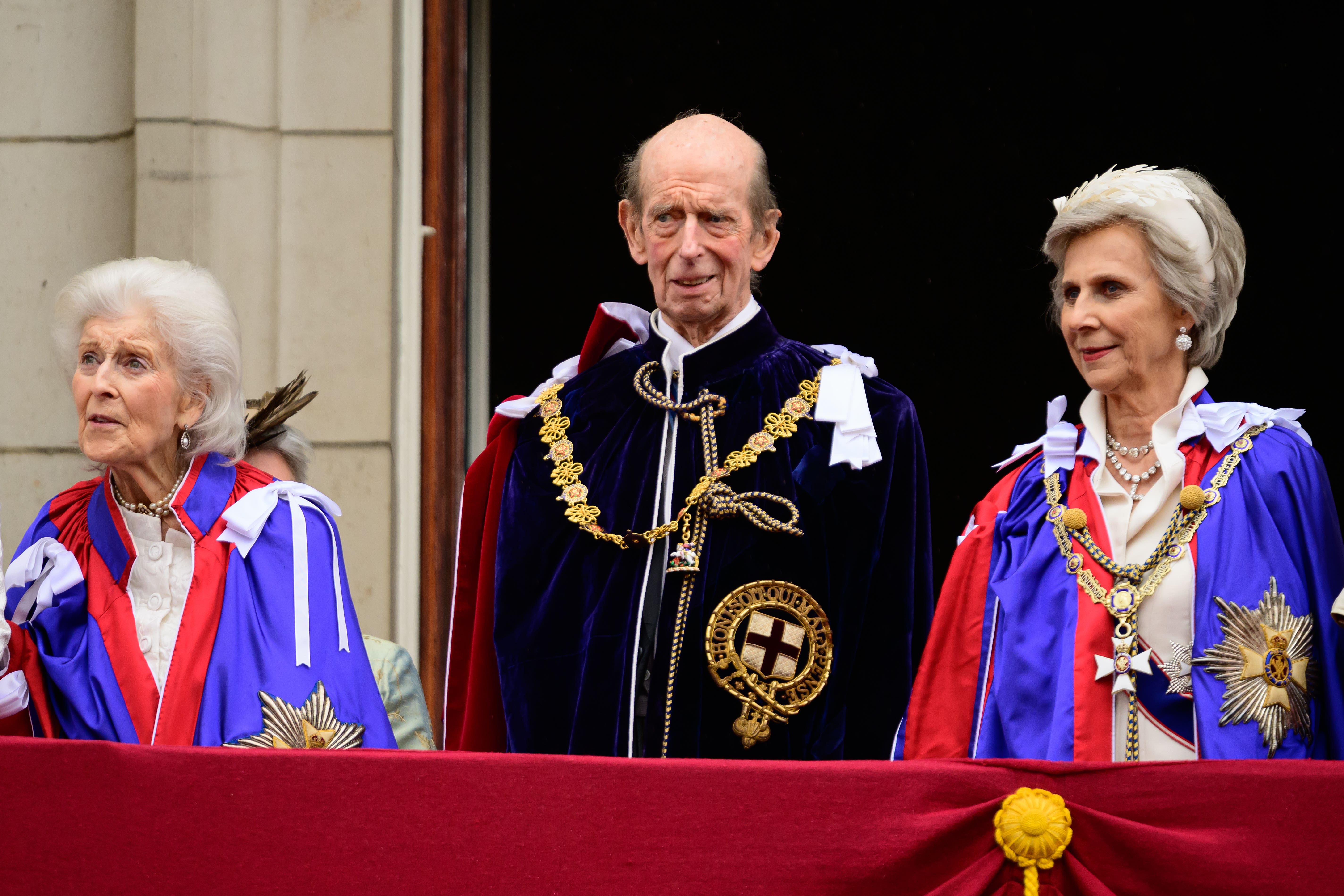 The Duke of Kent, pictured with Princess Alexandra and the Duchess of Gloucester, has travelled to Germany this week (Leon Neal/PA)