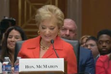 WWE stars surround Trump education secretary at confirmation hearing