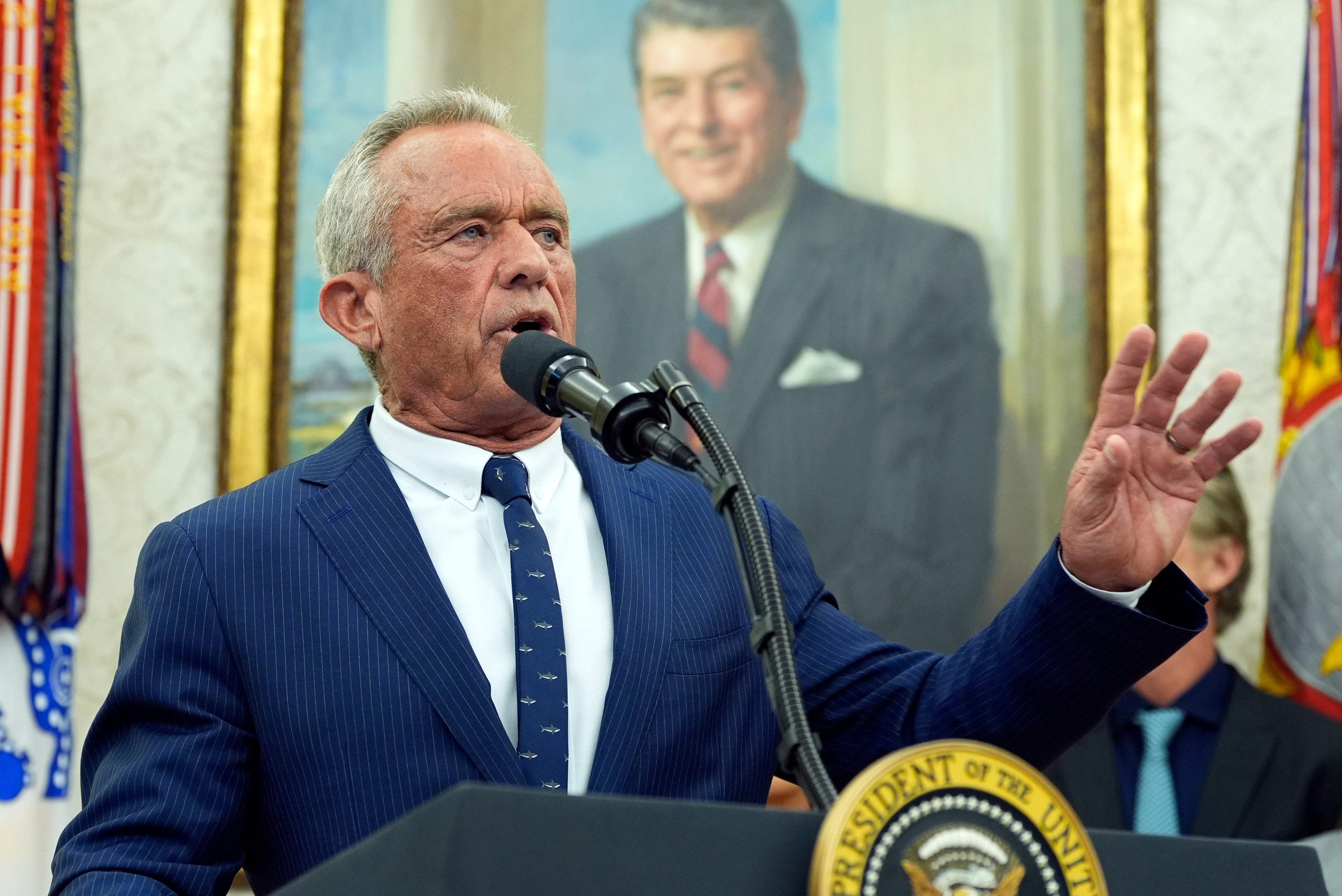 Robert F Kennedy Jr is sworn in as Health and Human Services Secretary at the White House on Thursday 13 February 2025