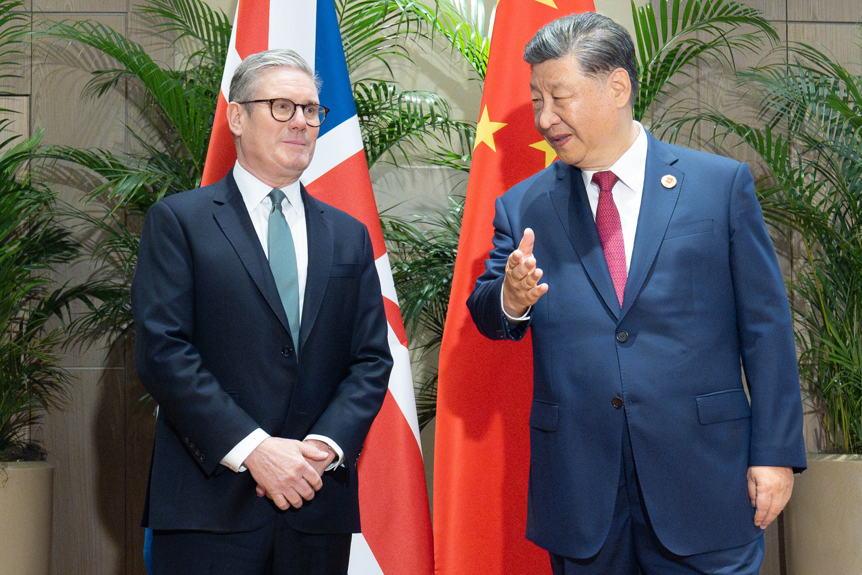 Prime minister Keir Starmer and Chinese president Xi Jinping at the G20 summit late last year