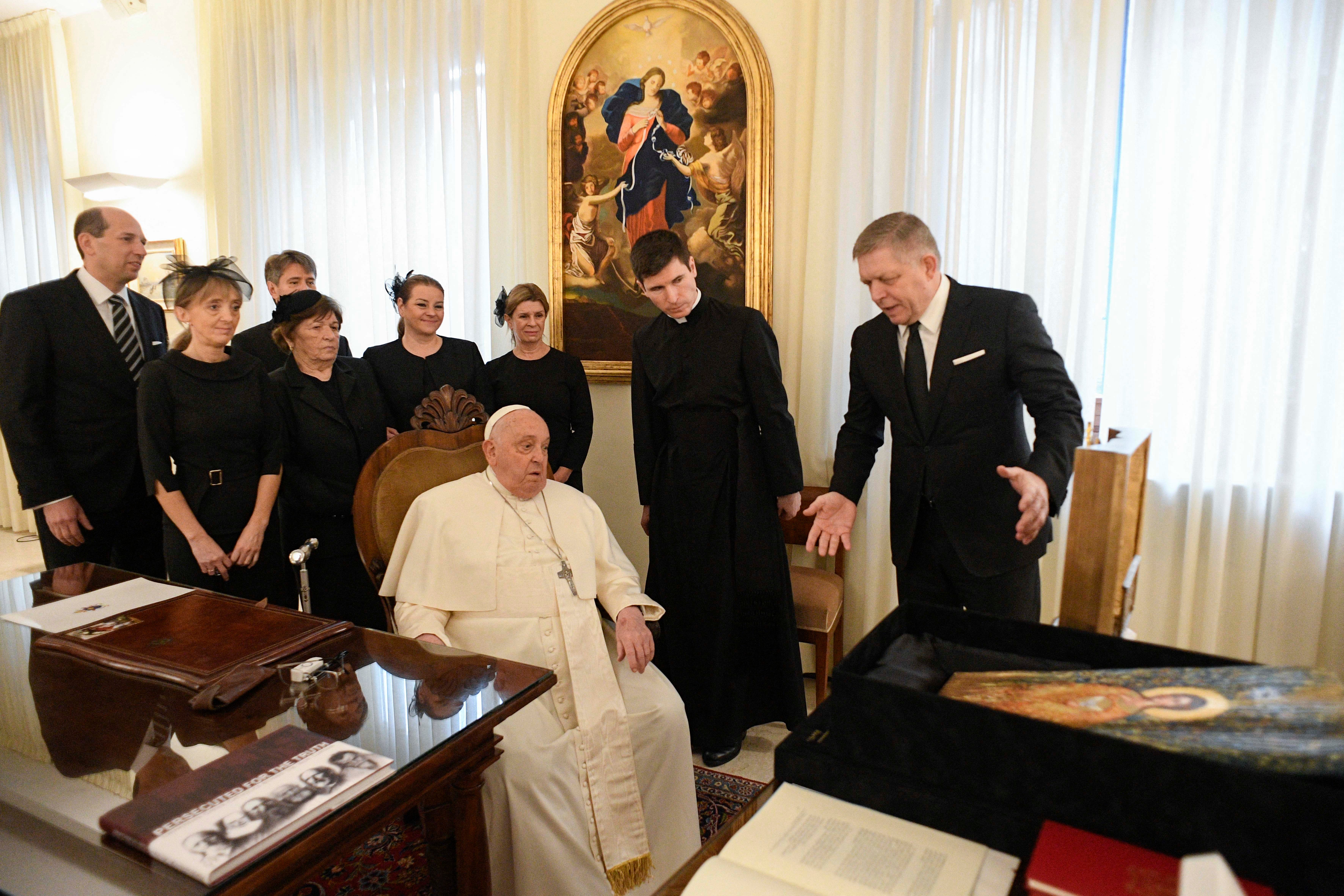 Pope Francis meeting with Slovakia’s prime minister