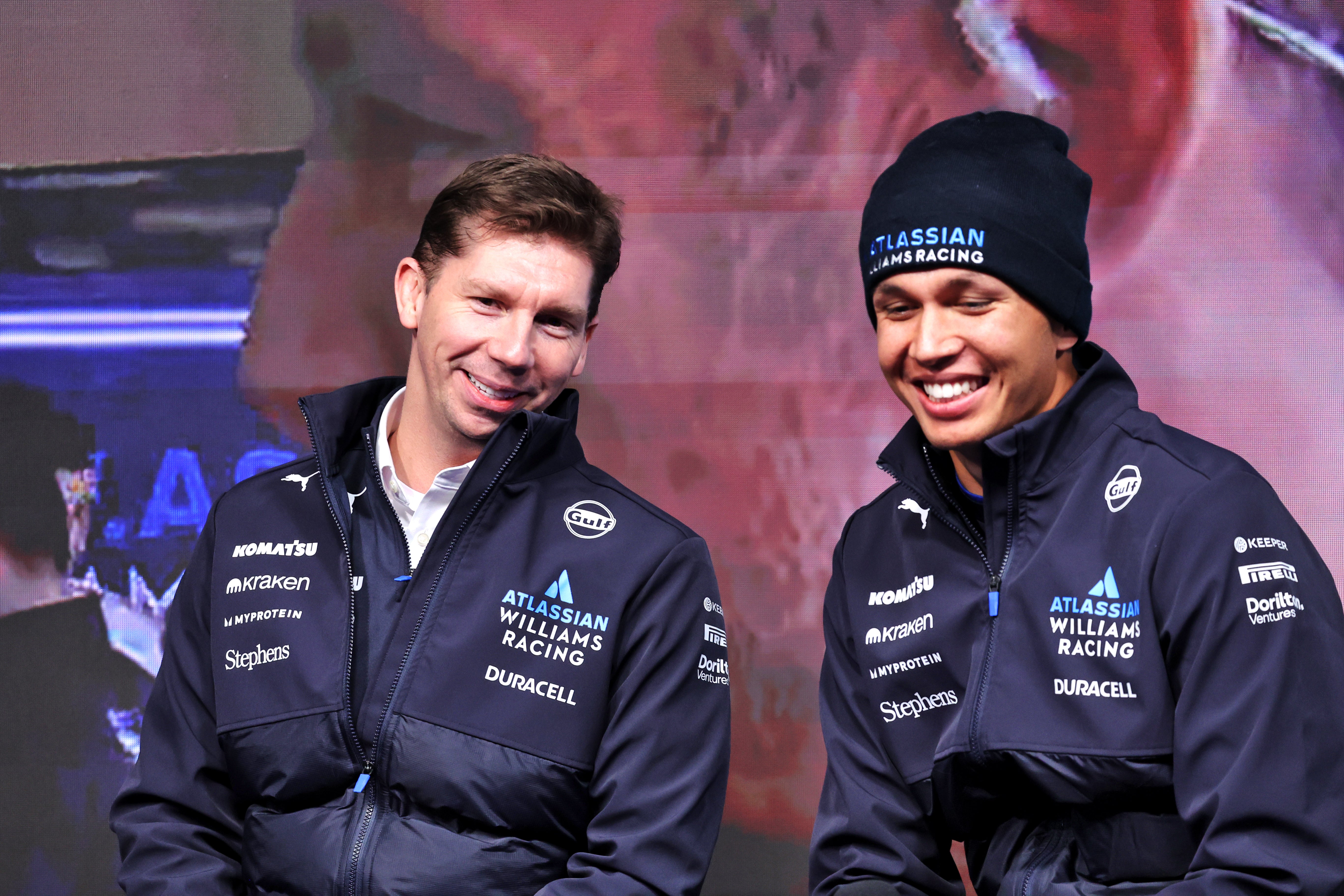 James Vowles, left, and Alexander Albon