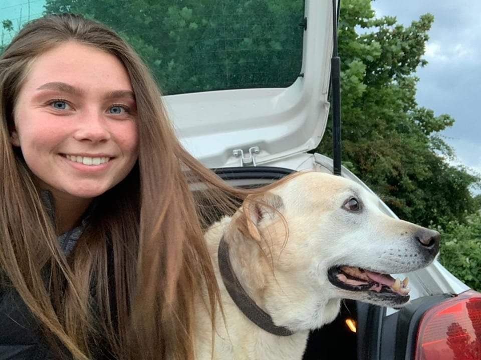 Jaysley Beck with her dog, Charlie