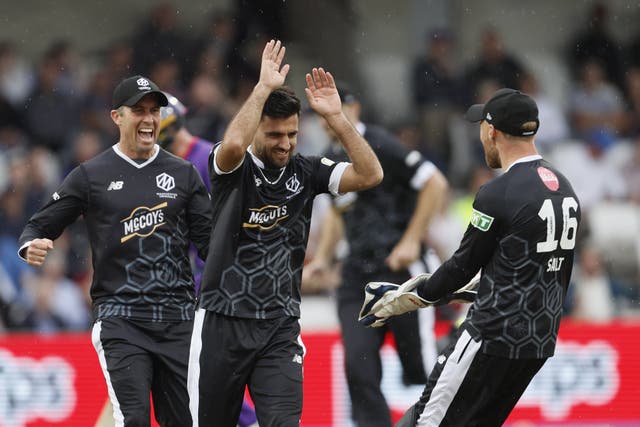 Manchester Originals players celebrating in The Hundred (Richard Sellers/PA)