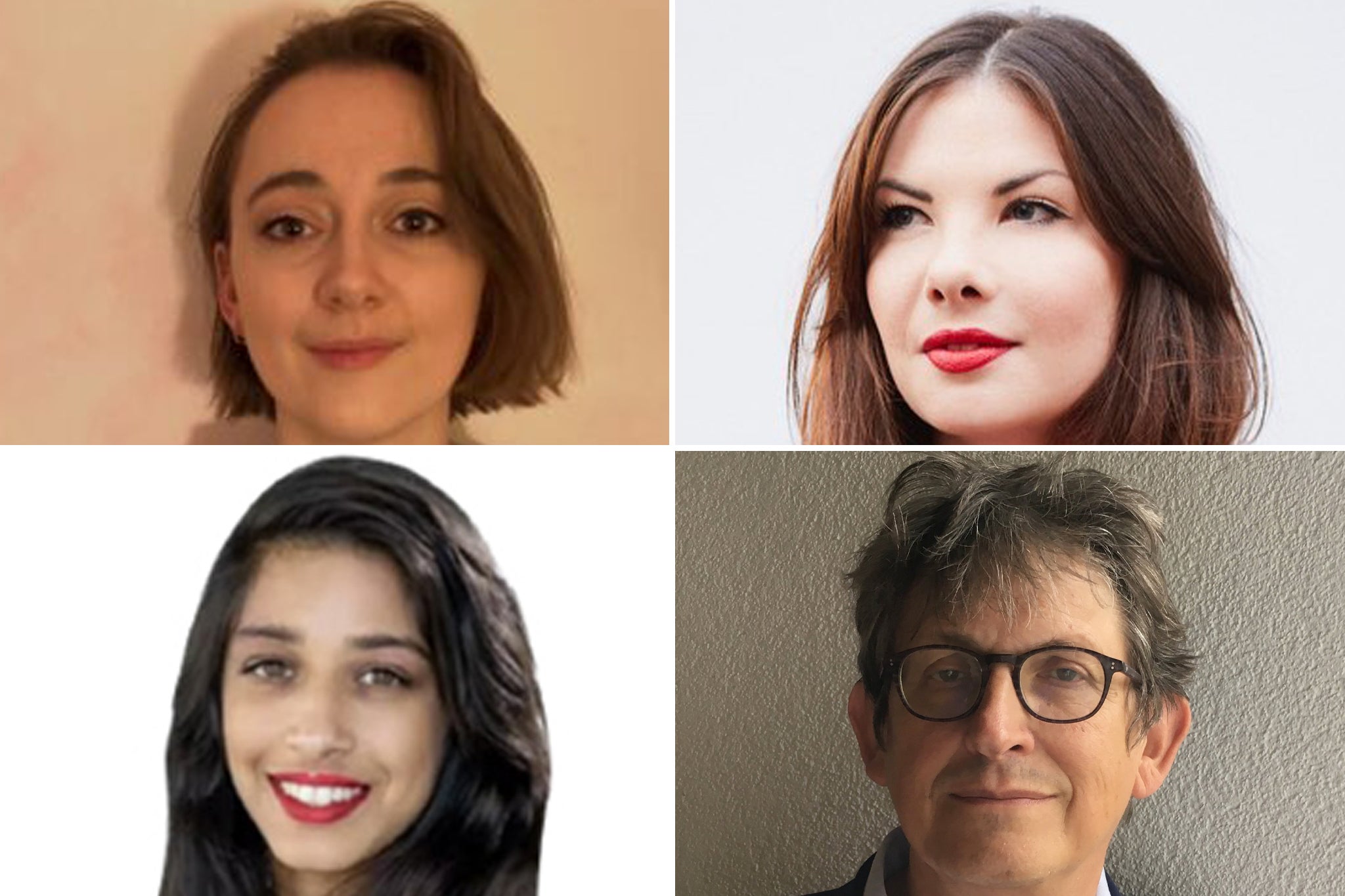 From top left to bottom right: Holly Bancroft, Zoë Beaty, Rebecca Thomas and Alan Rusbridger have all been nominated for prestigious awards