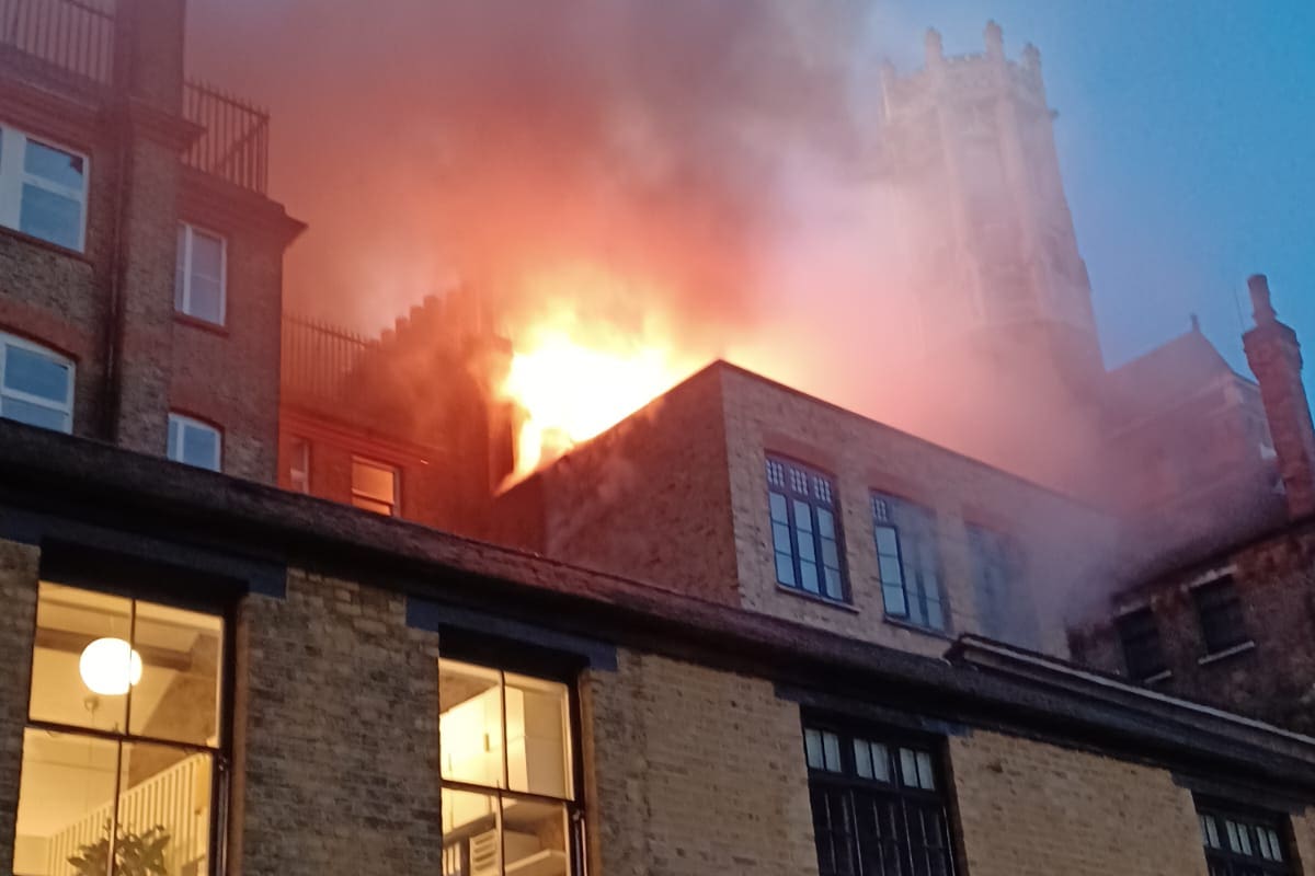 A fire broke out at the Chiltern Firehouse in central London on Valentine’s Day (London Fire Brigade/PA)