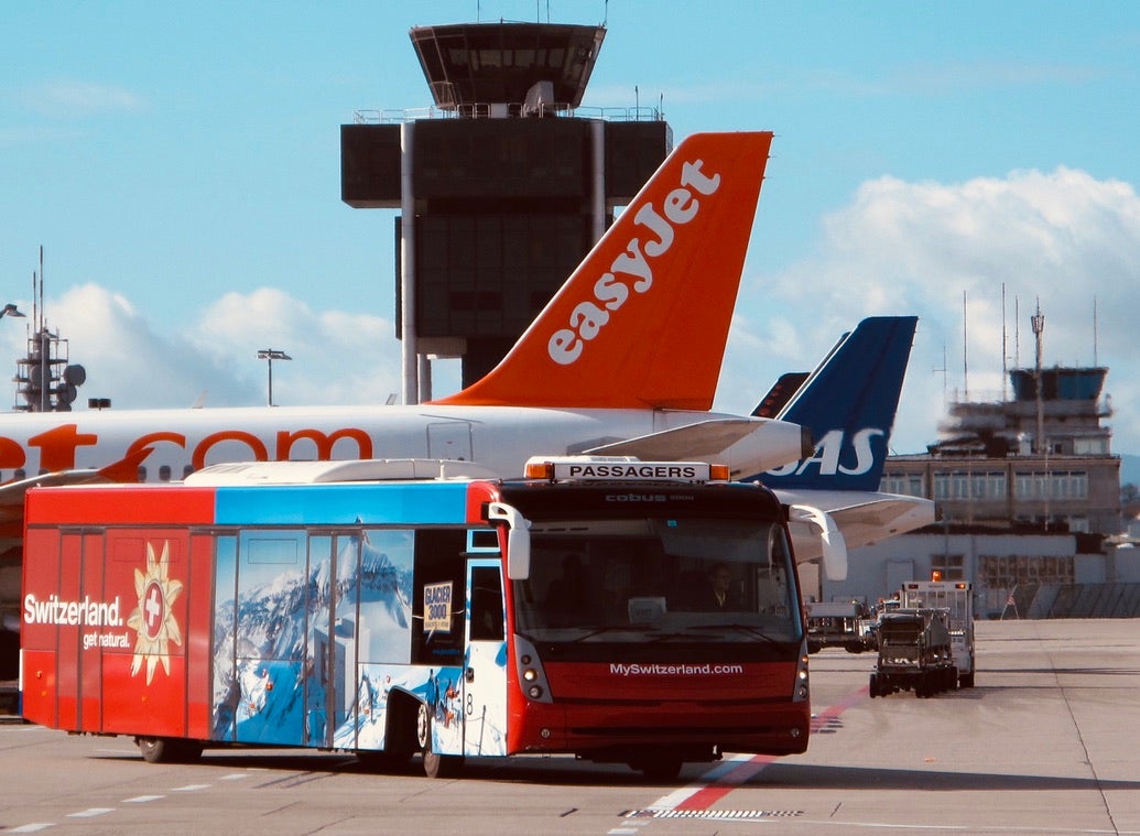 easyJet aircraft at Geneva airport (file photo)