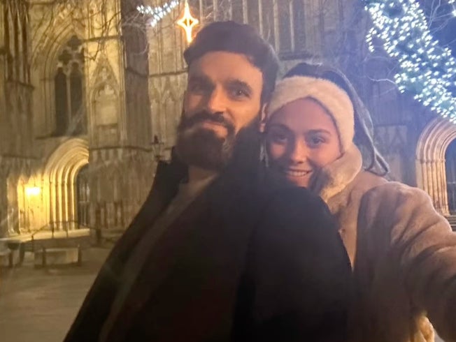 Davood Ghadami and his pantomime co-star Melanie Barker