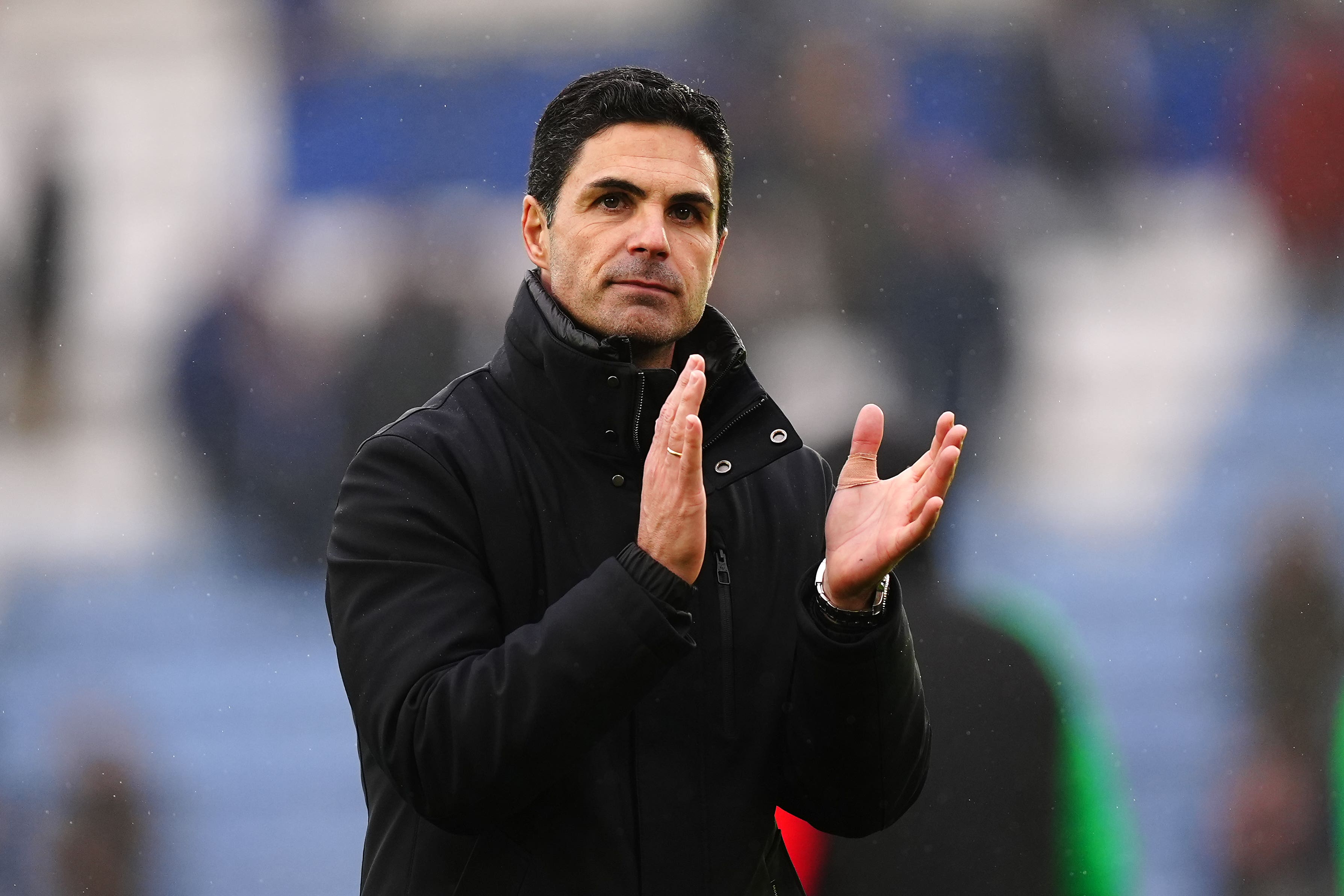 Arsenal manager Mikel Arteta after the Premier League match at Leicester (PA)